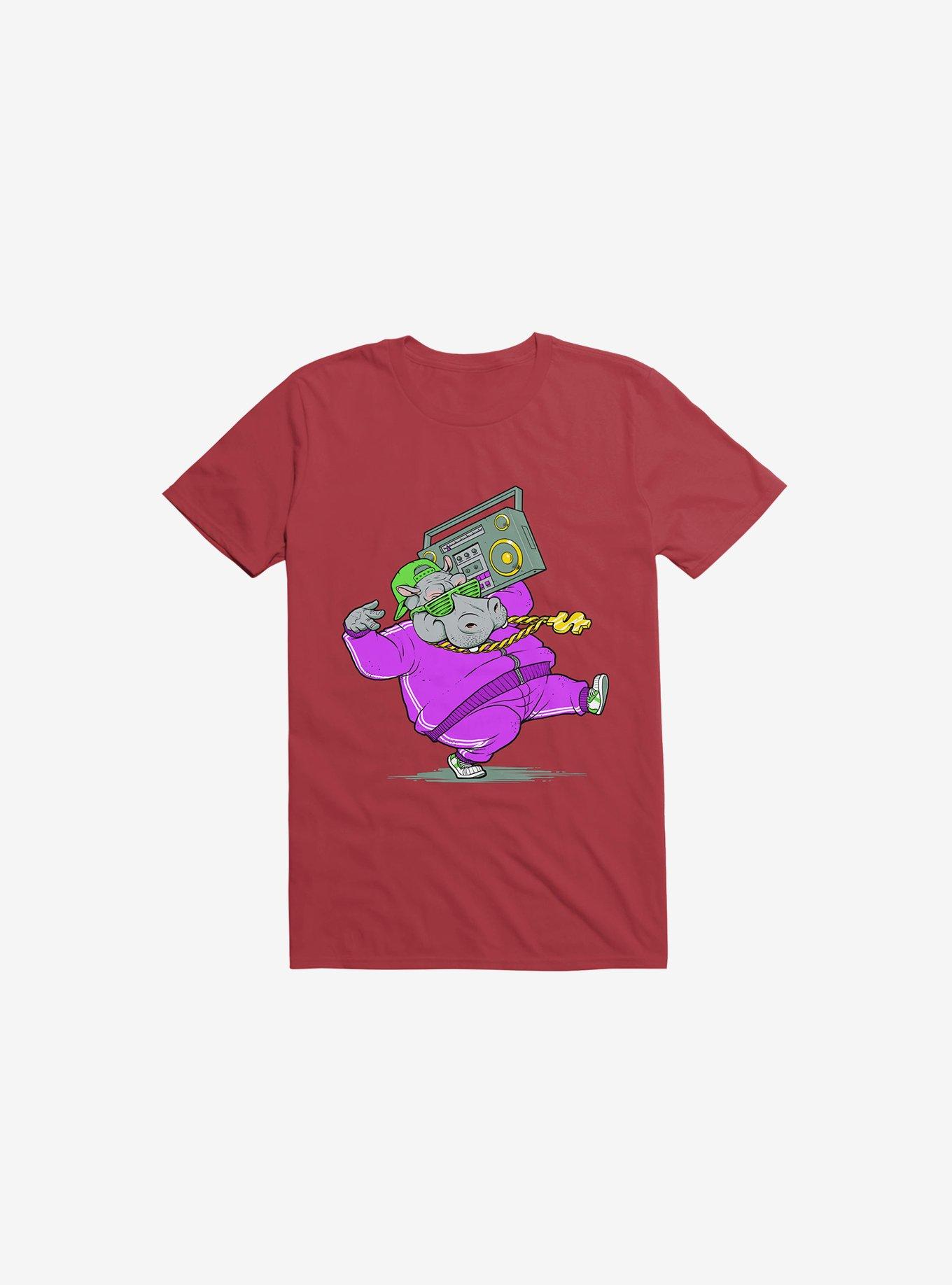 Hip Hop Hippo Red T-Shirt, , hi-res