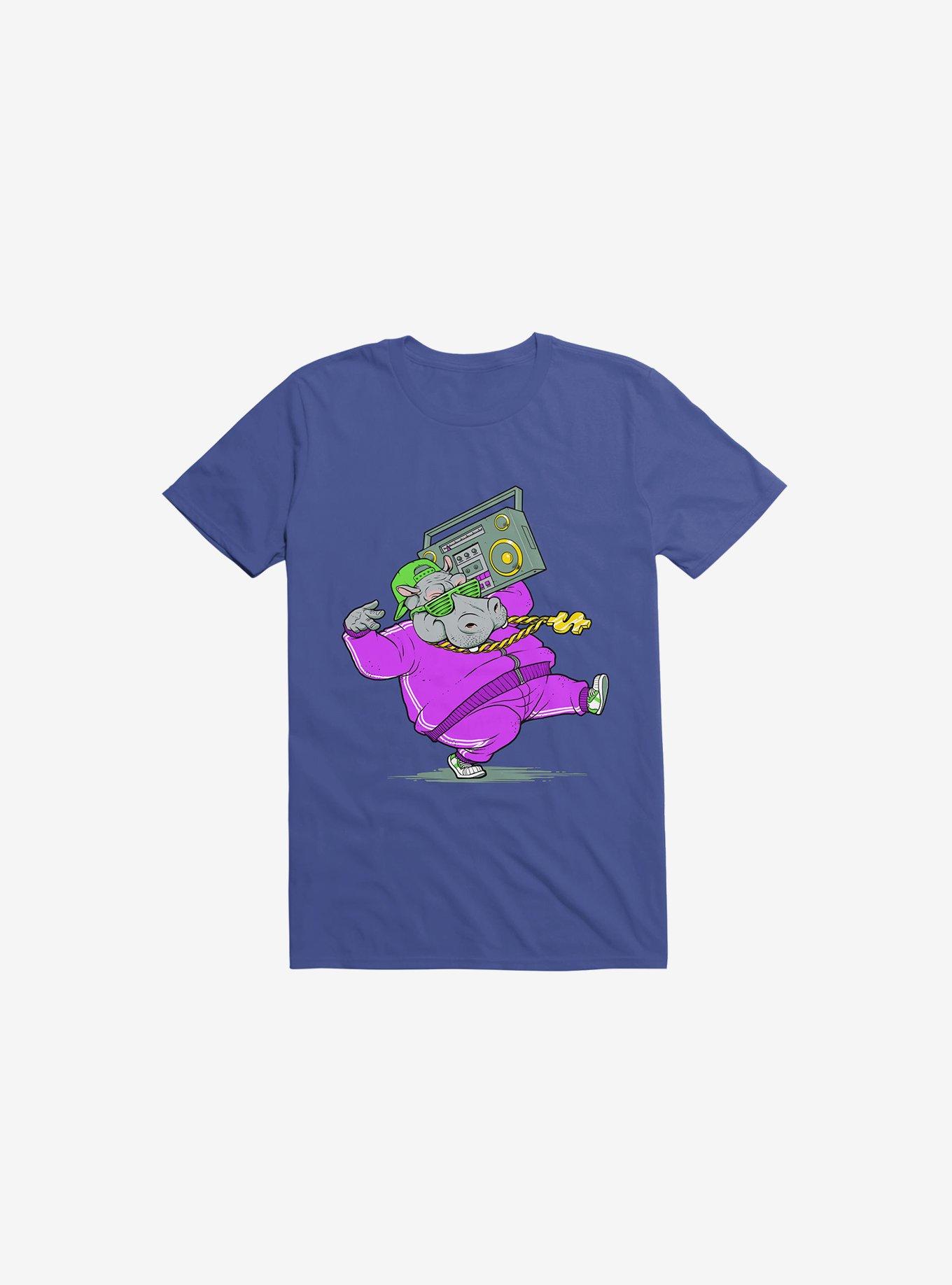 Hip Hop Hippo Royal Blue T-Shirt, , hi-res