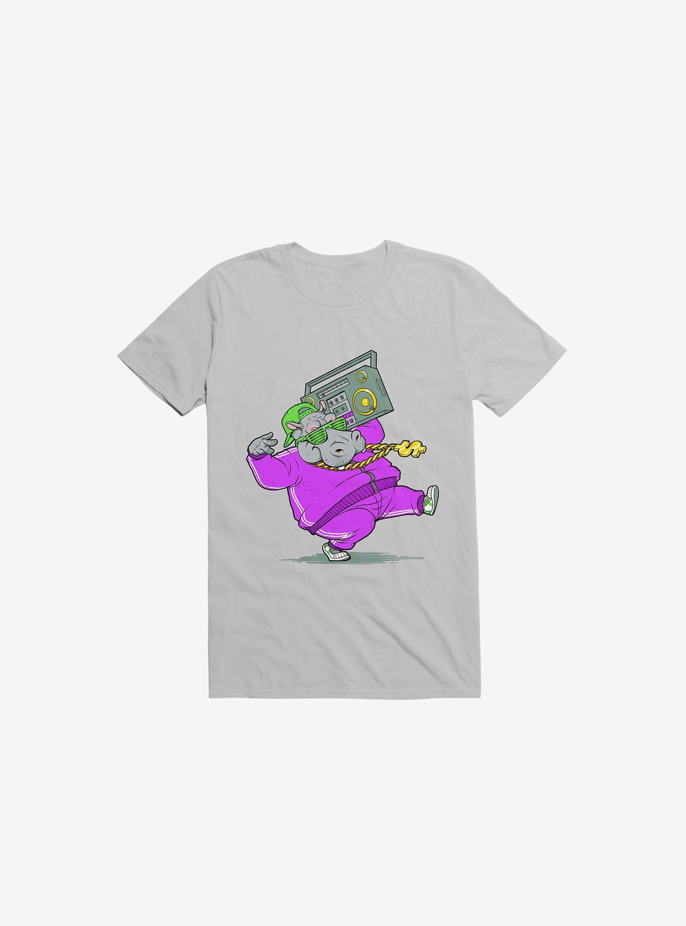 Hip Hop Hippo Ice Grey T-Shirt