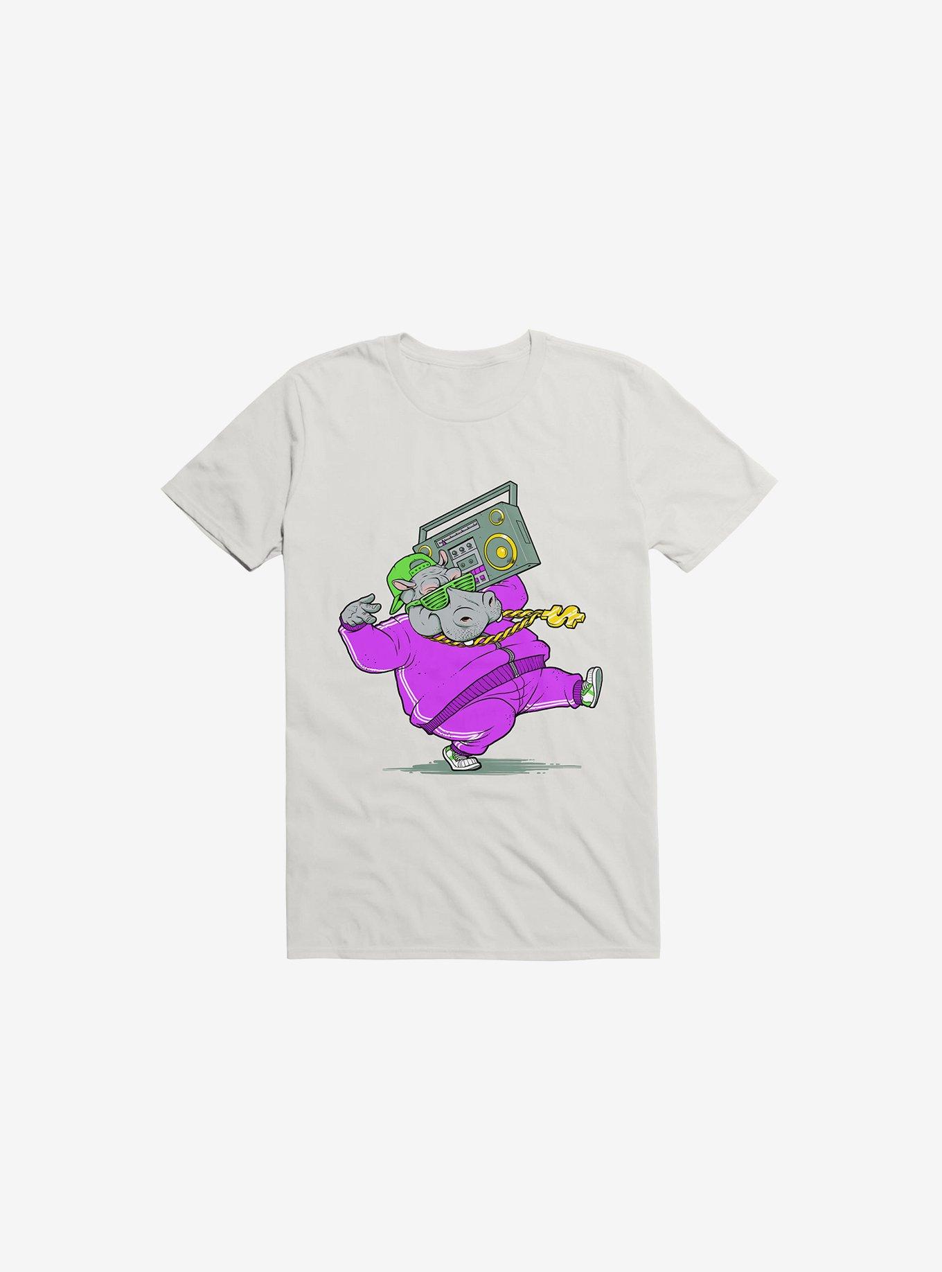 Hip Hop Hippo White T-Shirt