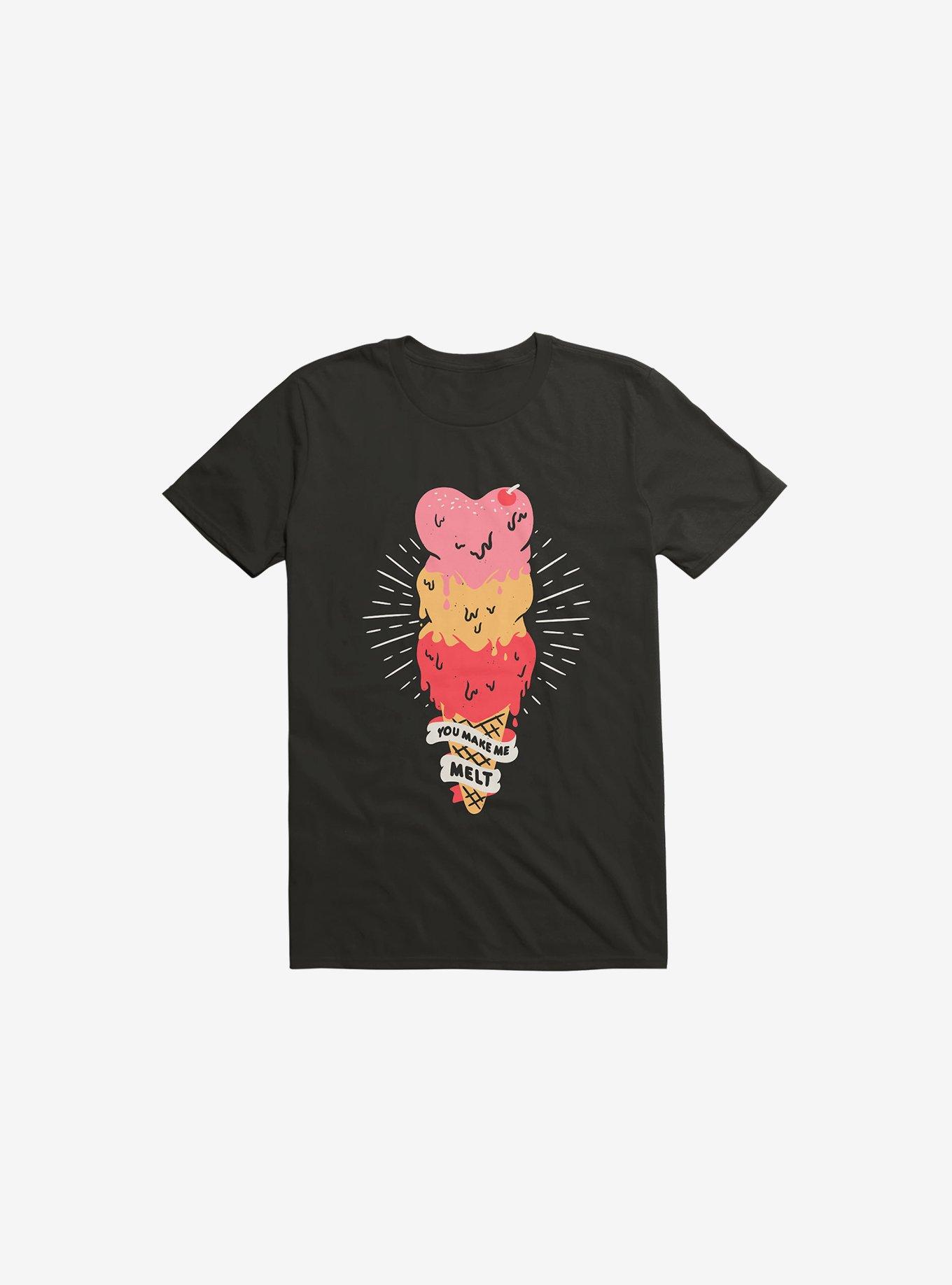 Melting Ice Cream Black T-Shirt