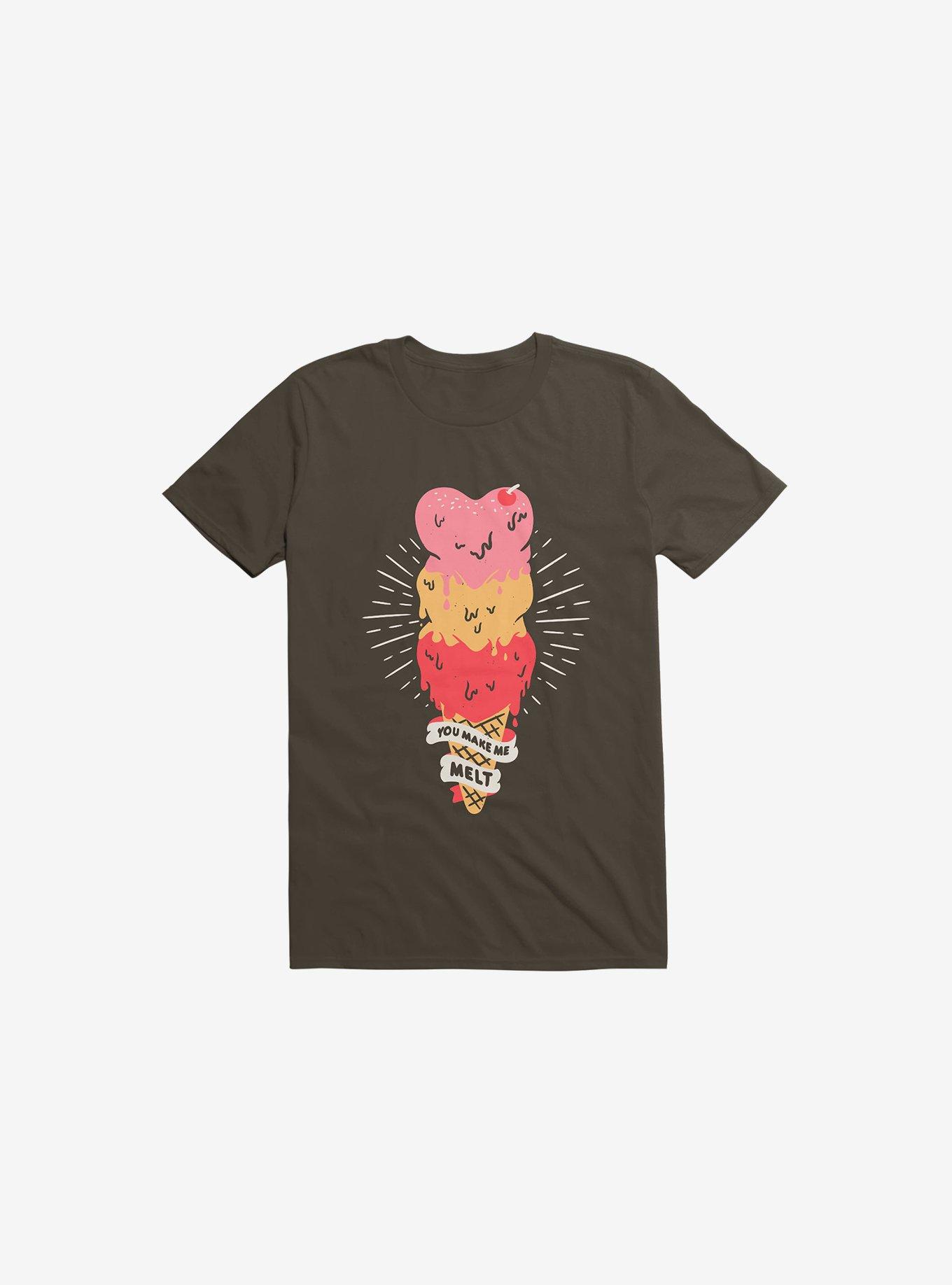 Melting Ice Cream Brown T-Shirt, , hi-res
