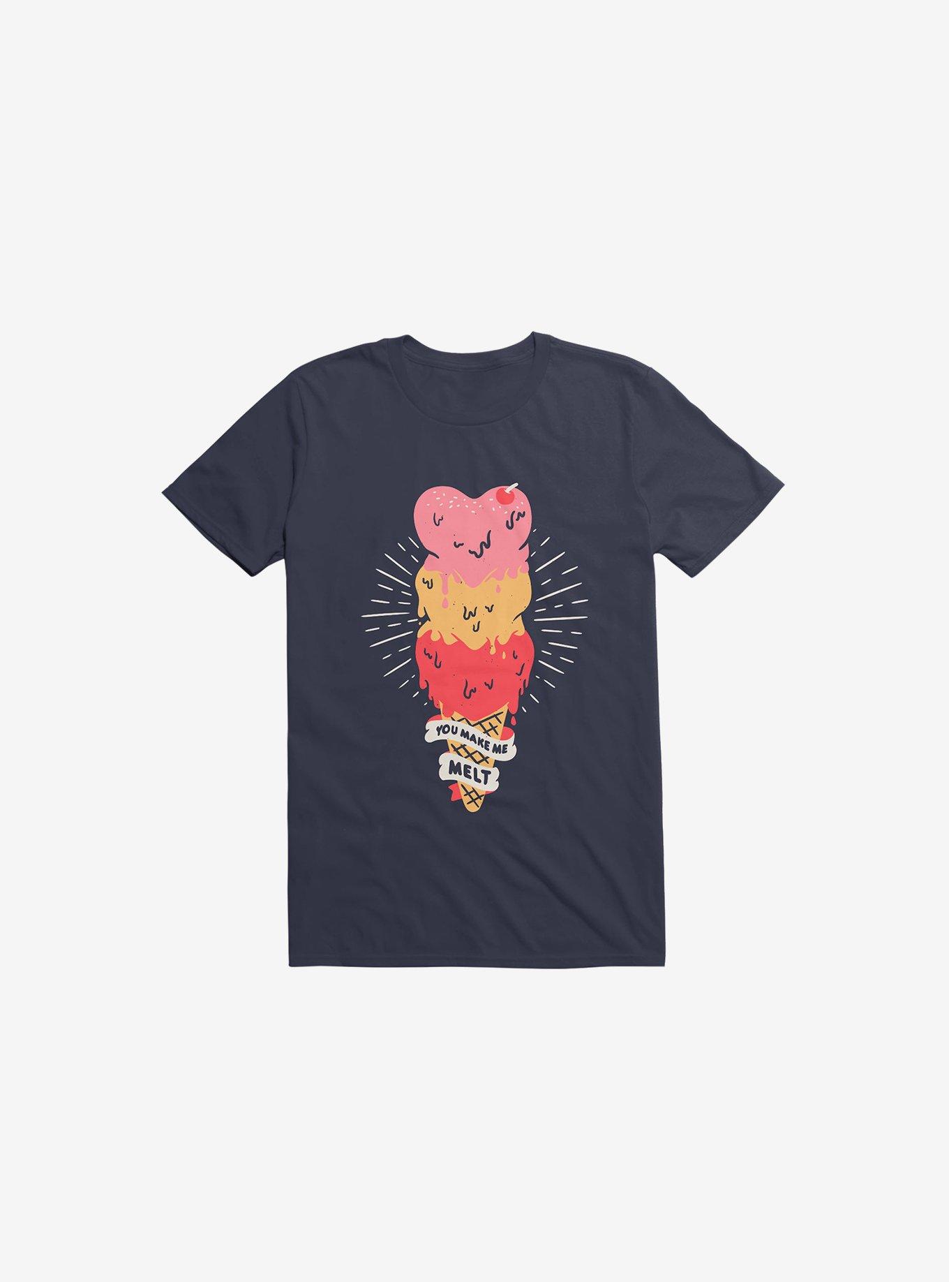Melting Ice Cream Navy Blue T-Shirt, , hi-res