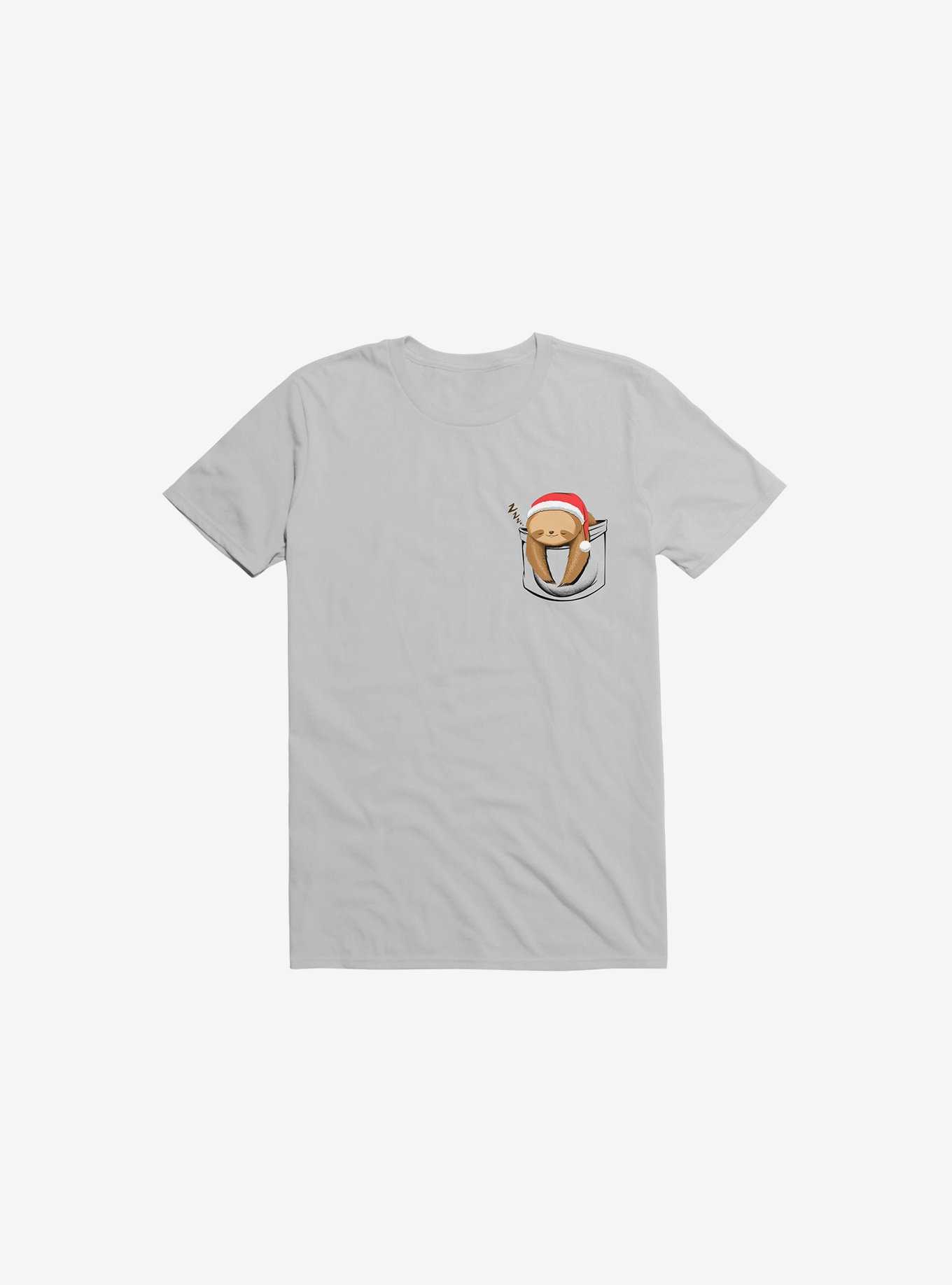 Sloth In A Pocket Xmas Ice Grey T-Shirt, , hi-res