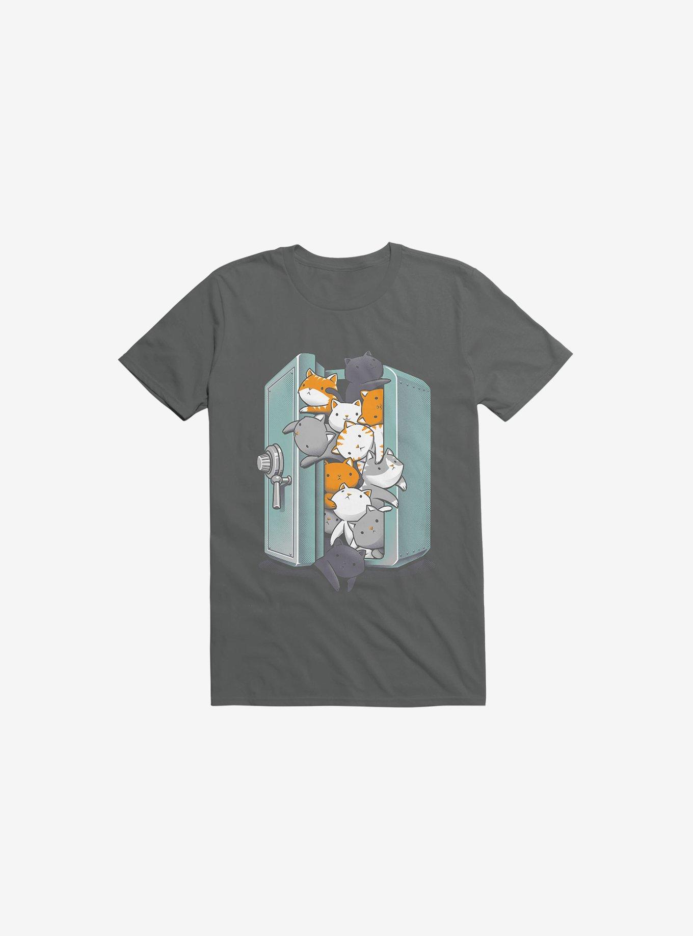 Treasure Cats Charcoal Grey T-Shirt, CHARCOAL, hi-res