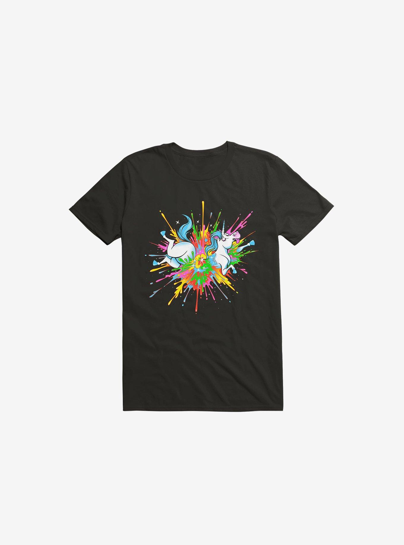 Unicorn Blast Black T-Shirt, BLACK, hi-res