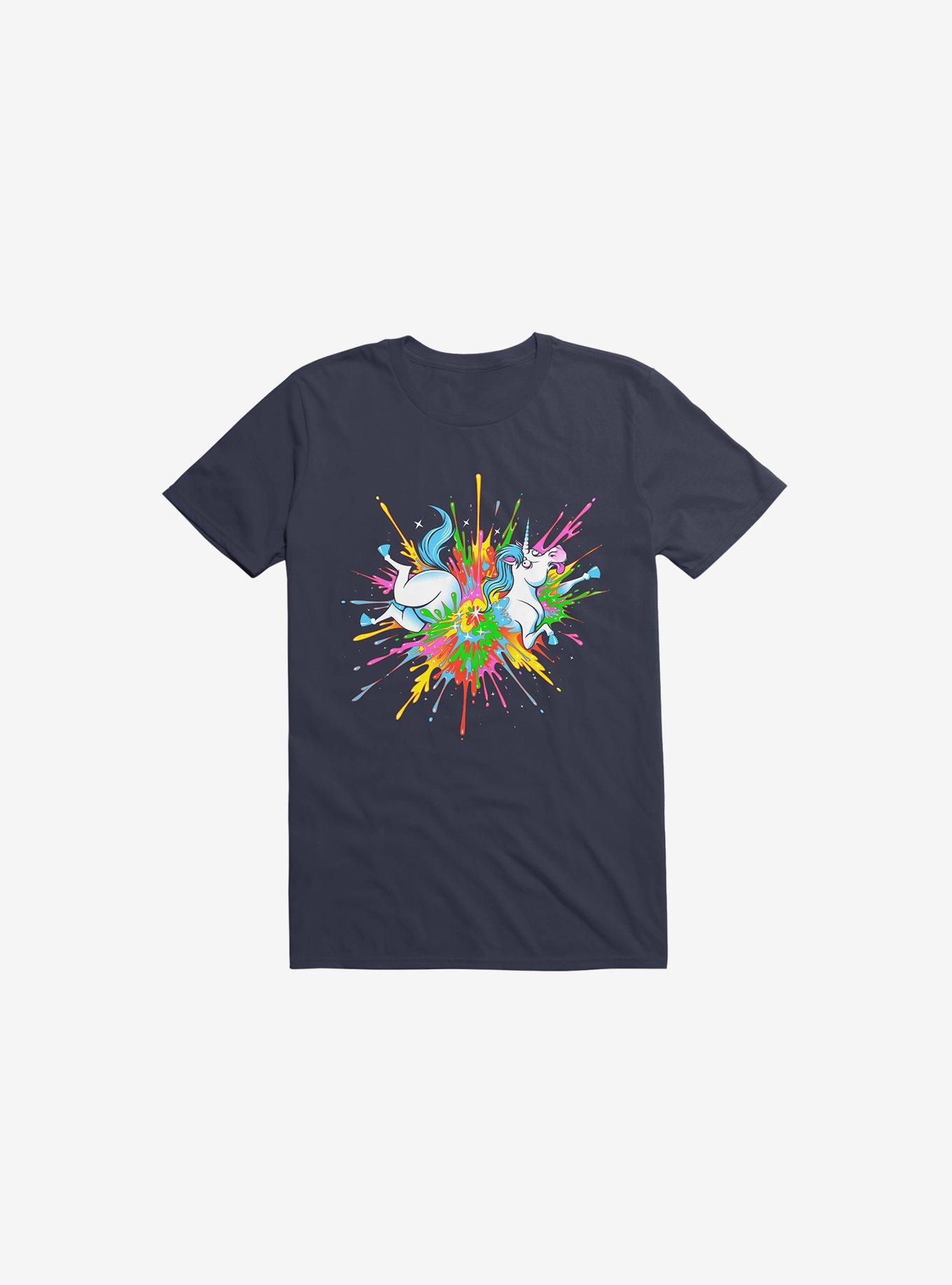Unicorn Blast Navy Blue T-Shirt, , hi-res