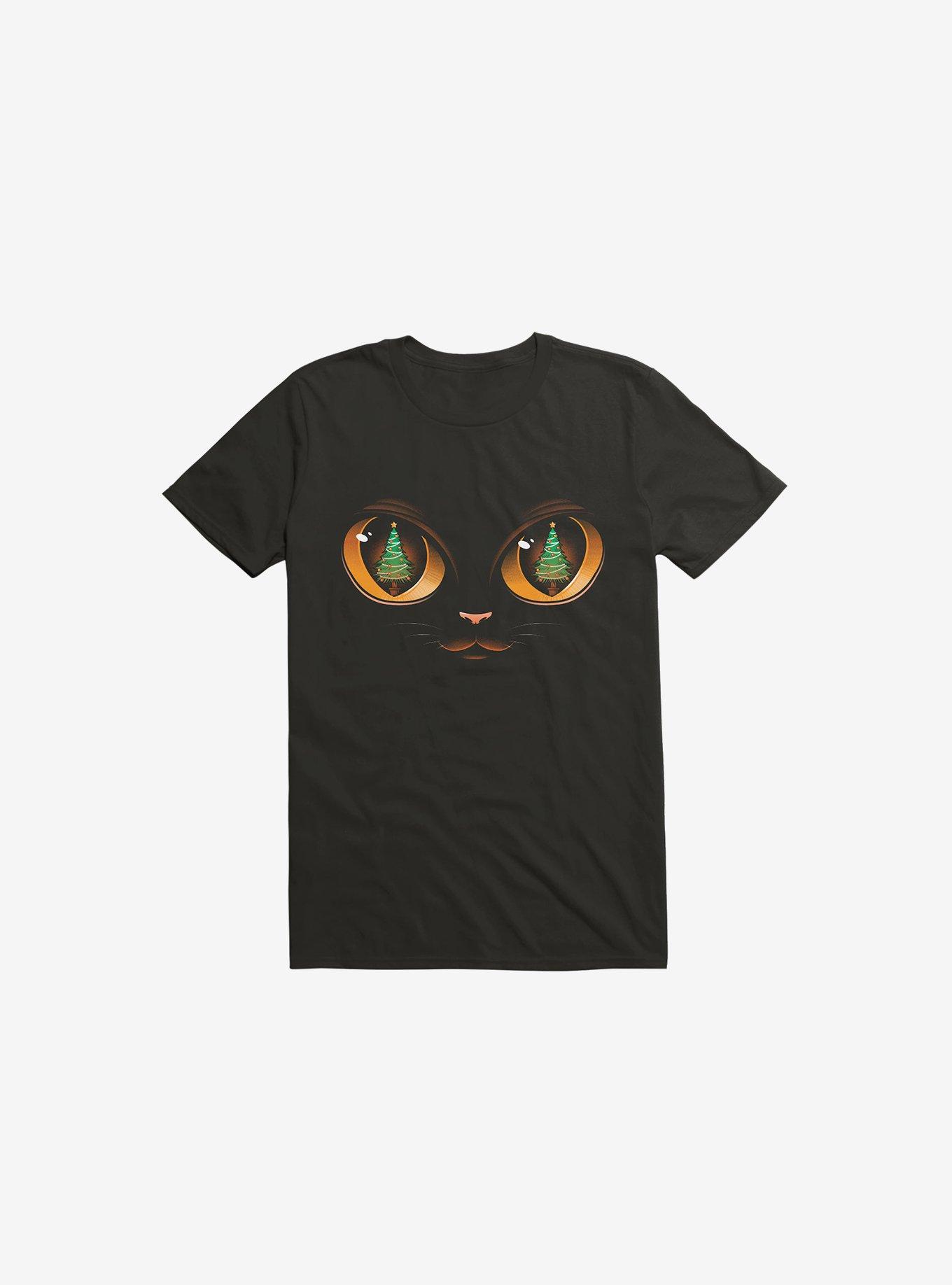 Xmas Cat Attack T-Shirt, BLACK, hi-res