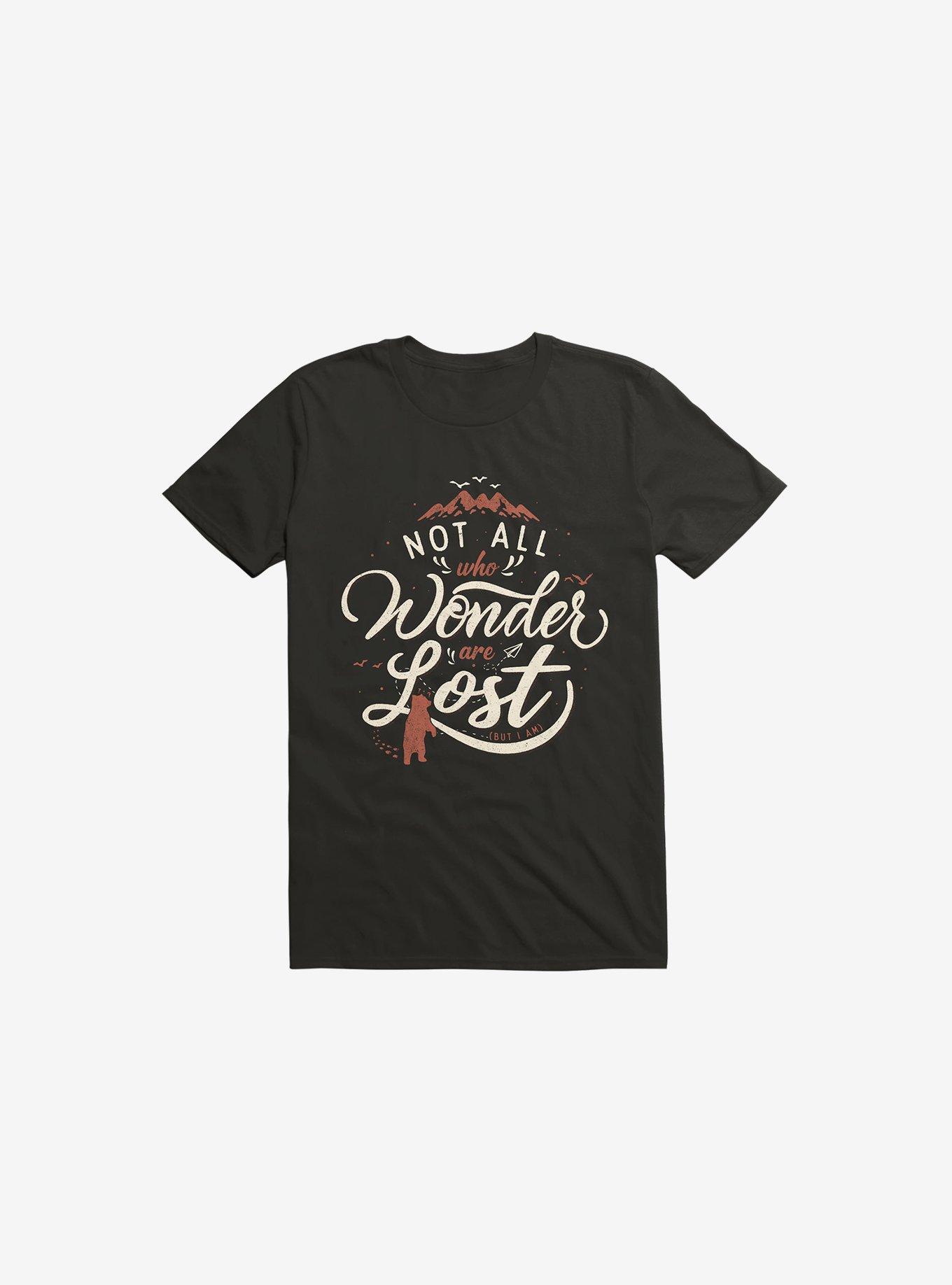 Not All Who Wander Are Lost Black T-Shirt, BLACK, hi-res