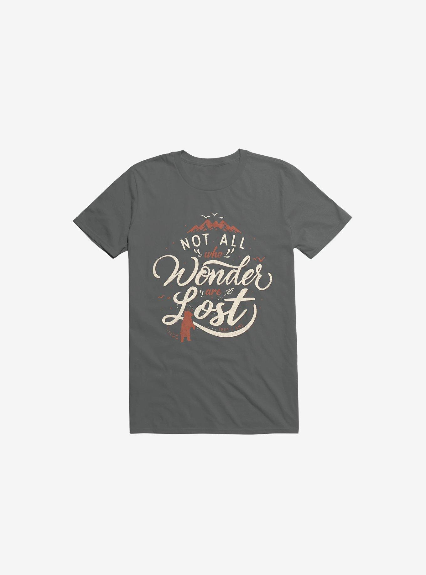 Not All Who Wander Are Lost Charcoal Grey T-Shirt, CHARCOAL, hi-res