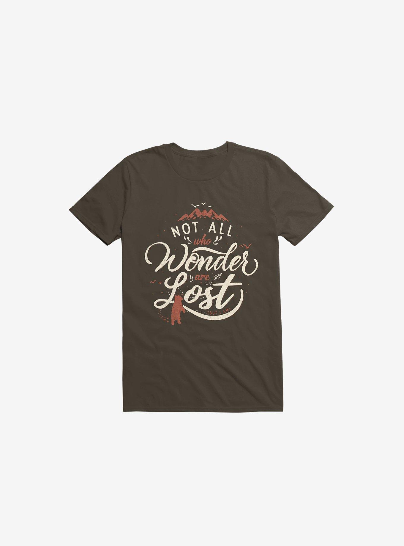 Not All Who Wander Are Lost Brown T-Shirt, BROWN, hi-res