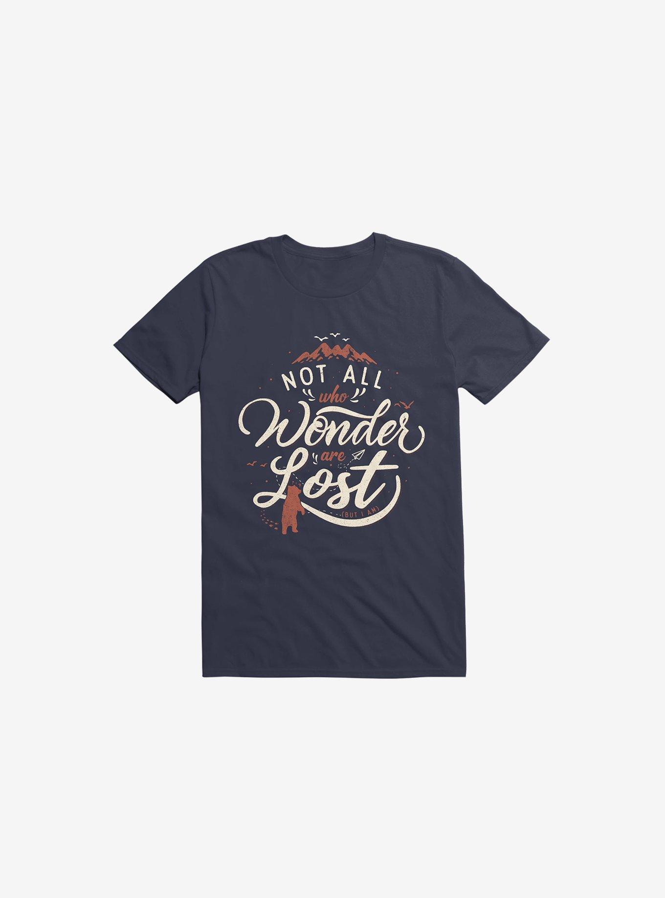 Not All Who Wander Are Lost Navy Blue T-Shirt, , hi-res