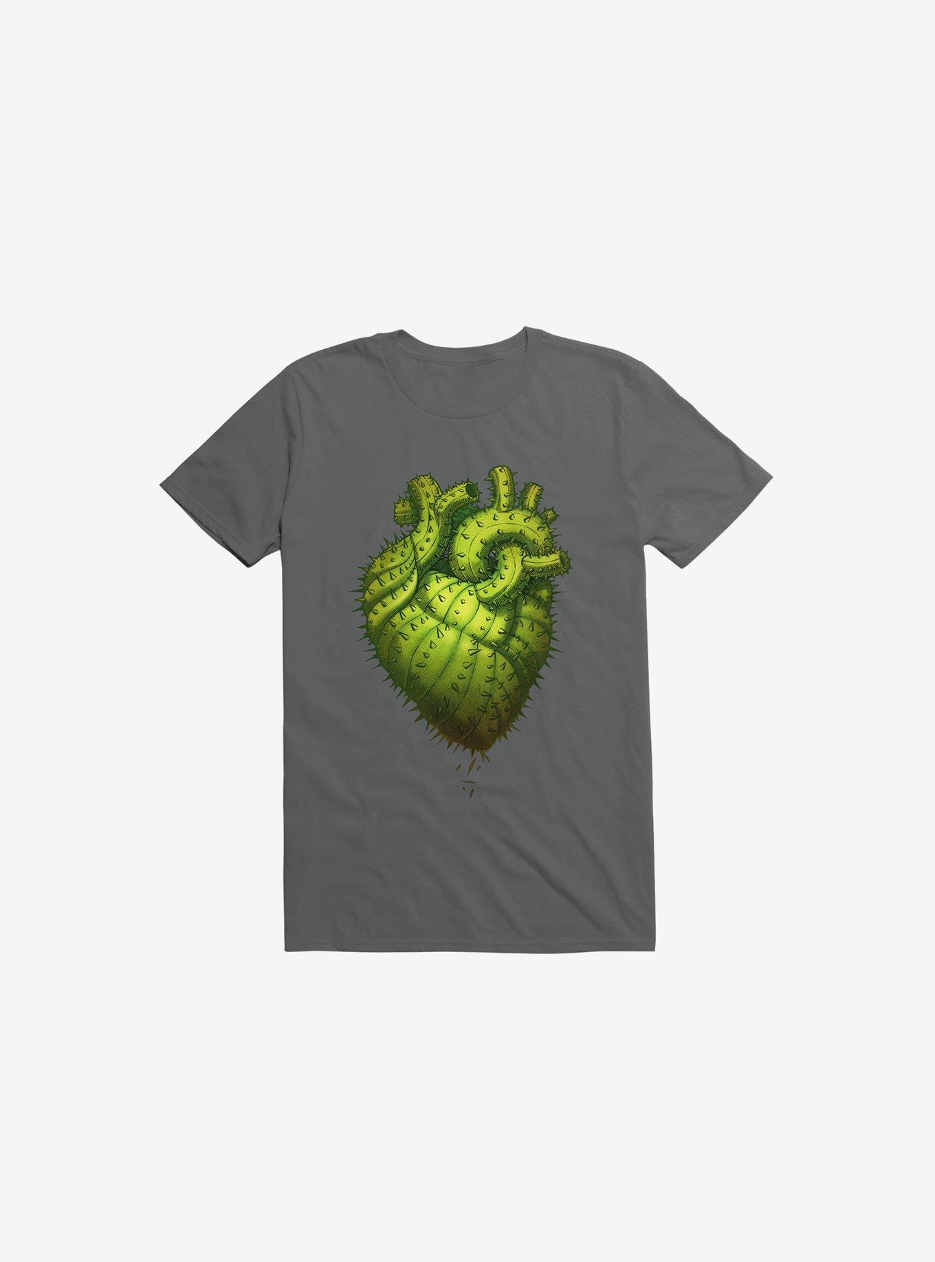 Cactus Heart Charcoal Grey T-Shirt, , hi-res