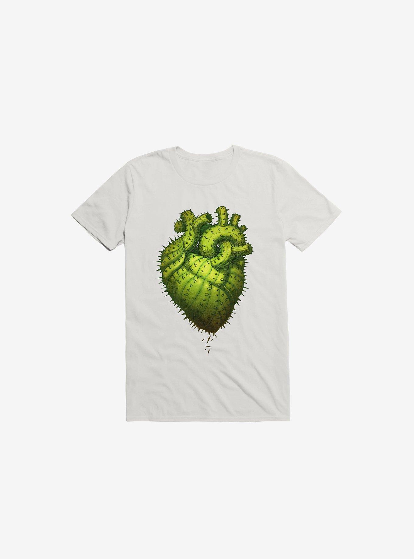 Cactus Heart White T-Shirt, WHITE, hi-res