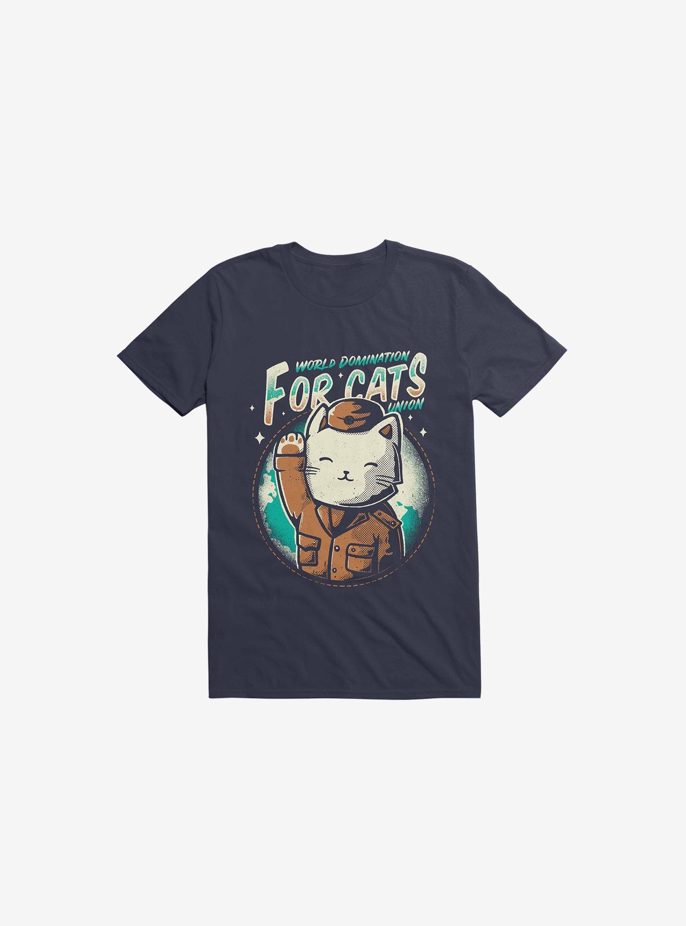 World Domination For Cats Union Navy Blue T-Shirt, , hi-res