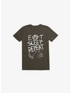 Eat Sleep Repeat Cat Brown T-Shirt, , hi-res