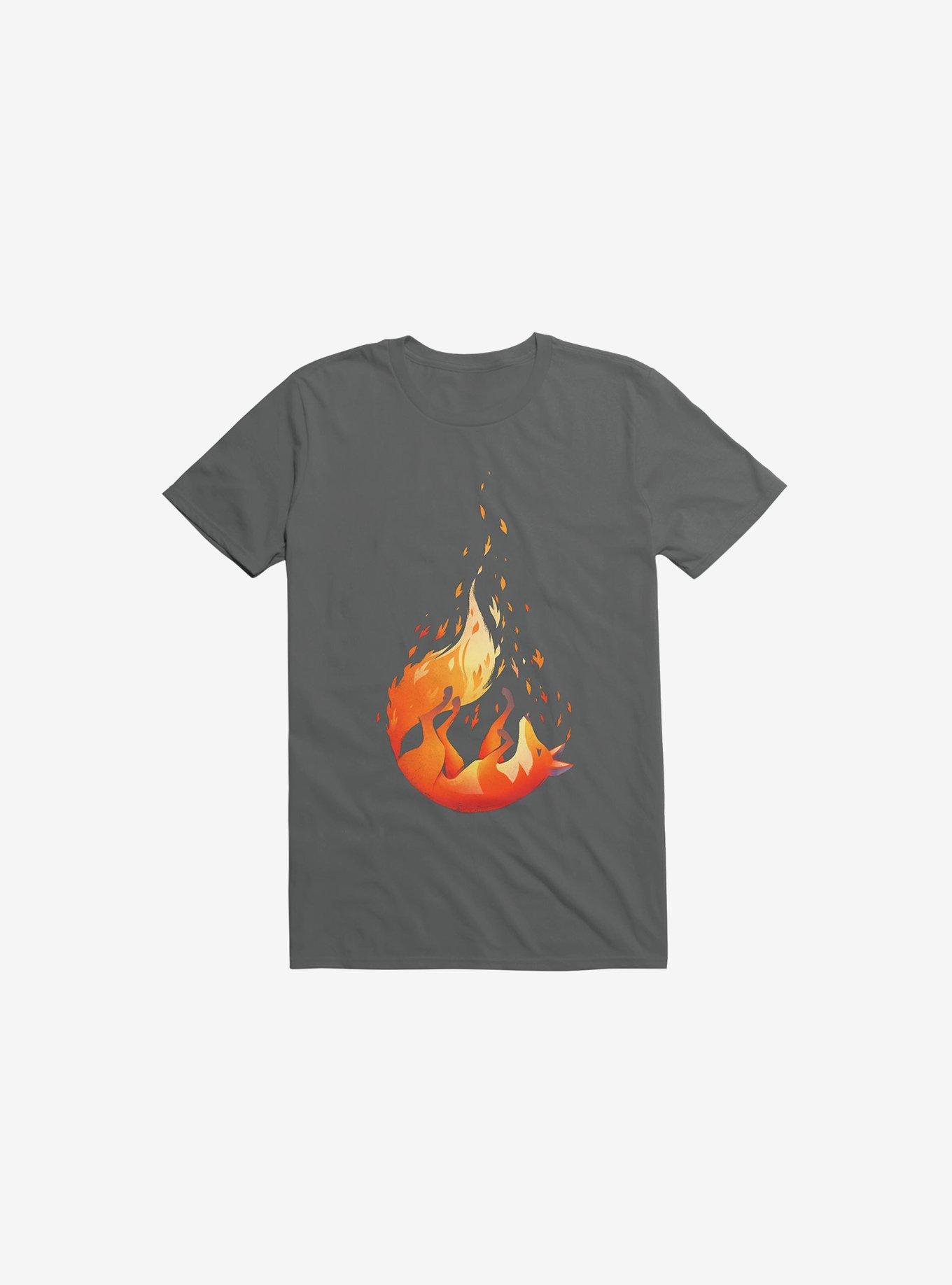 THRDLESS Falling Fox Charcoal Grey T-Shirt