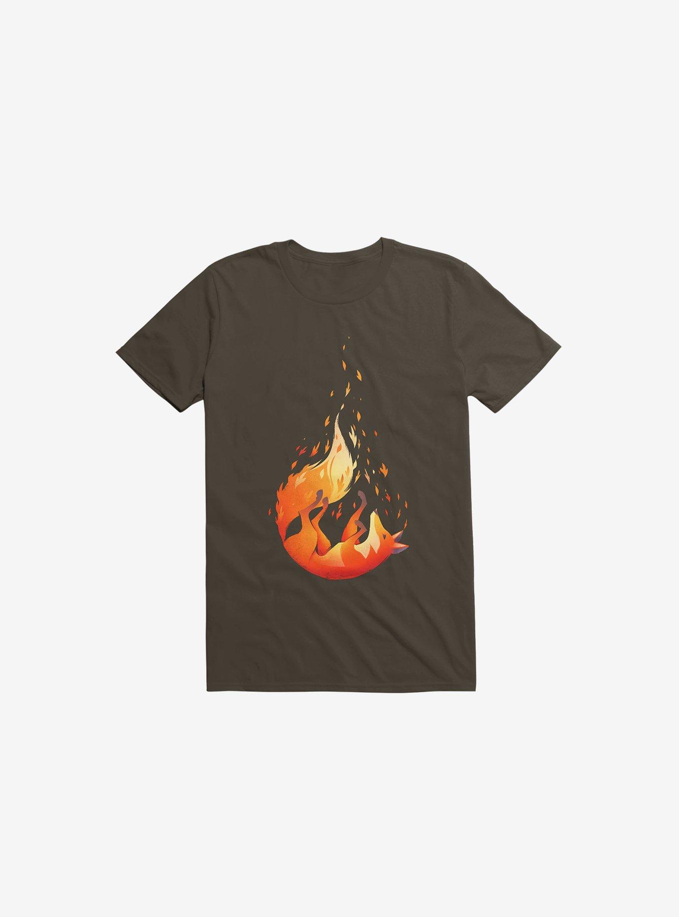 Falling Fox Brown T-Shirt, BROWN, hi-res