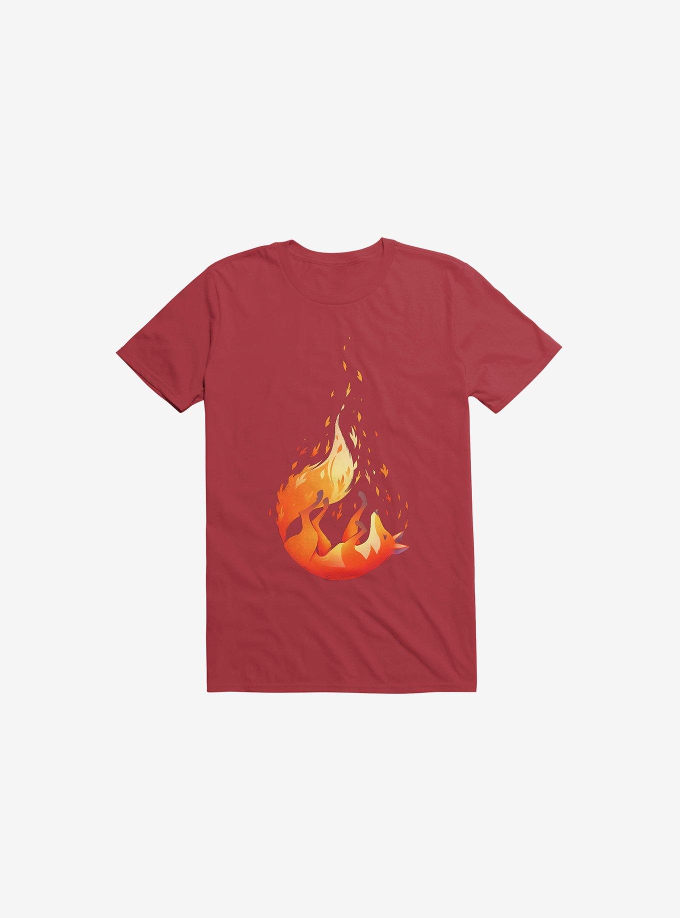 Falling Fox Red T-Shirt, RED, hi-res
