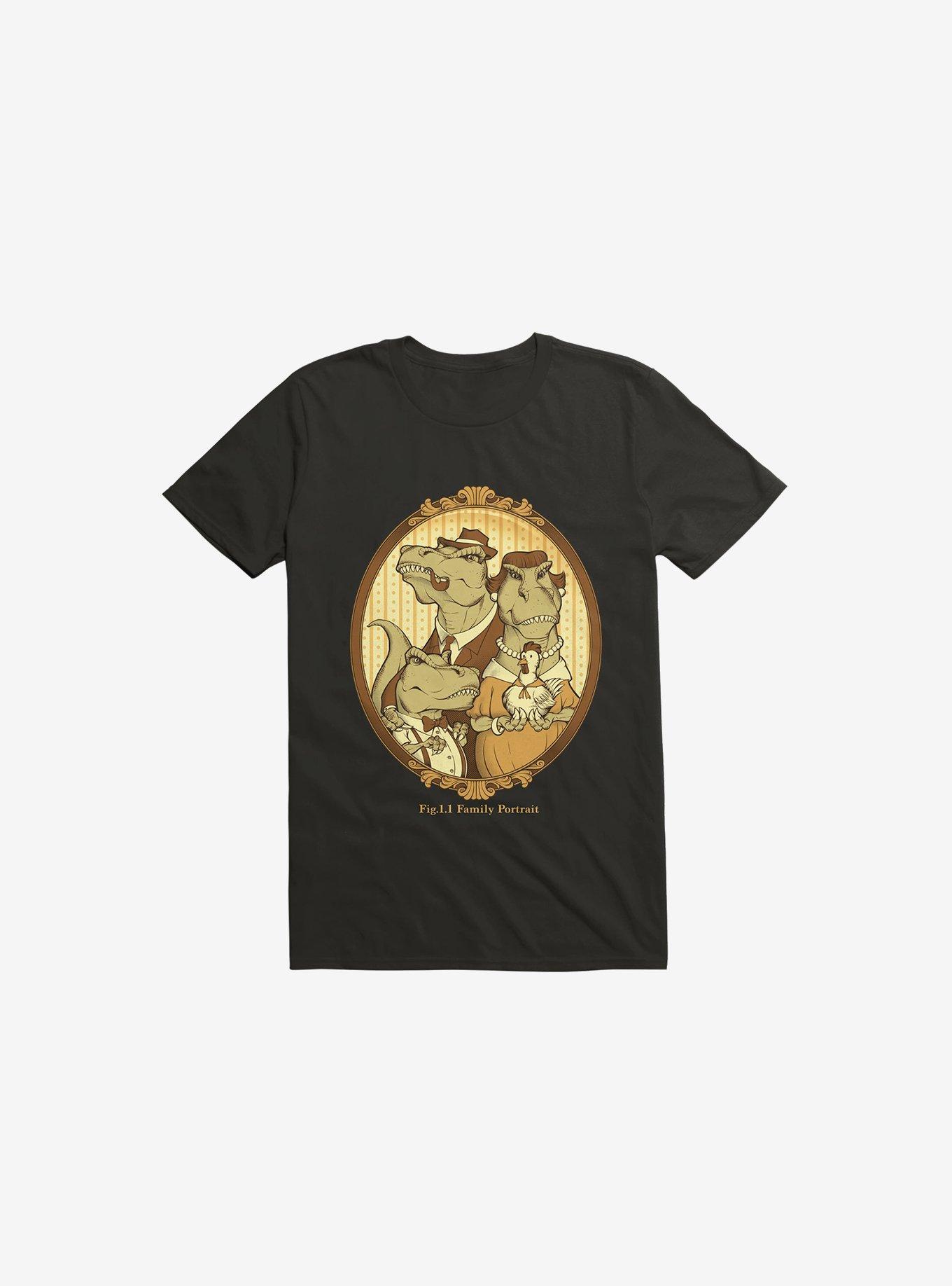 Family Portrait Dinosaur Black T-Shirt, , hi-res