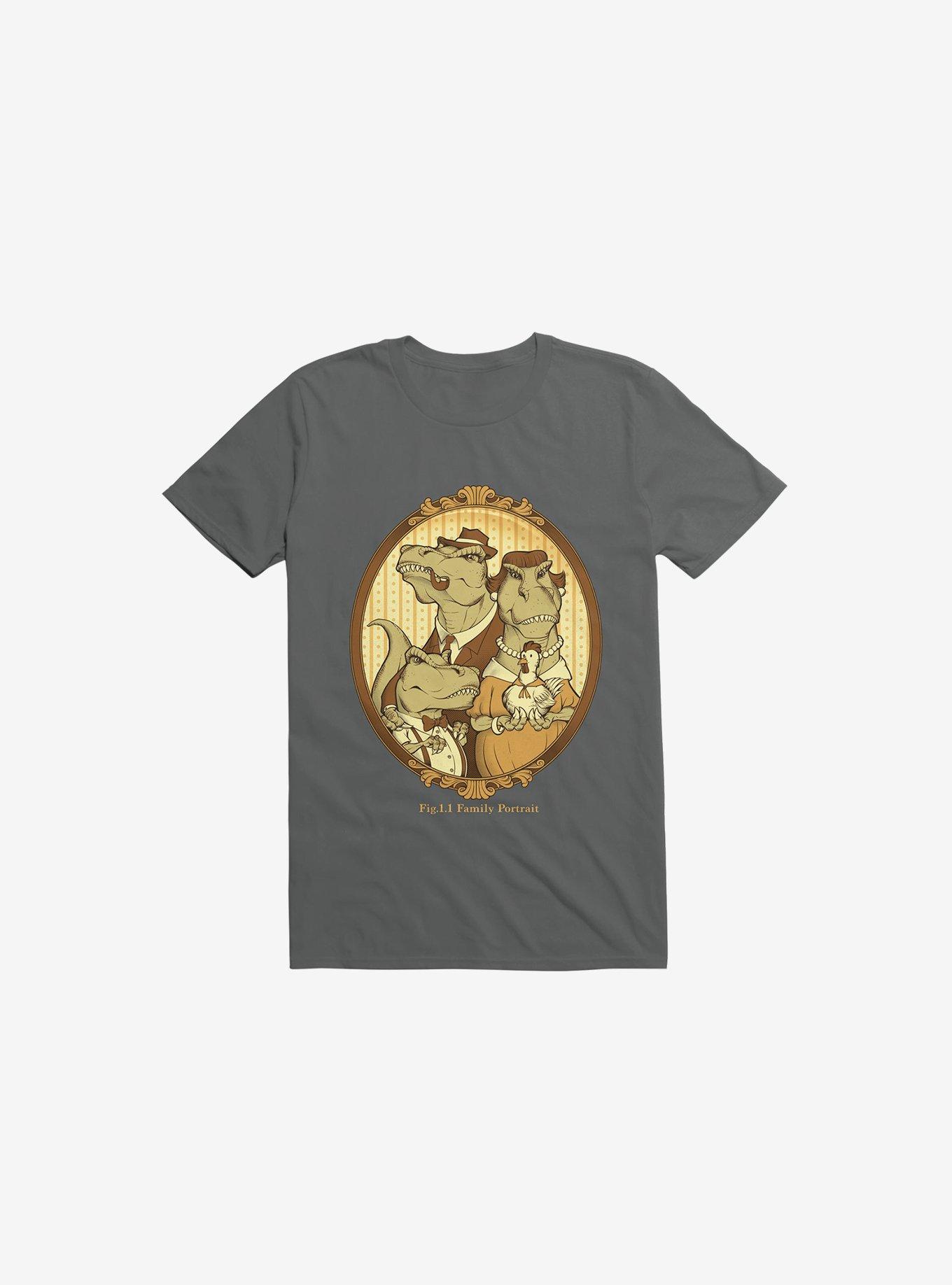 Family Portrait Dinosaur Charcoal Grey T-Shirt, , hi-res