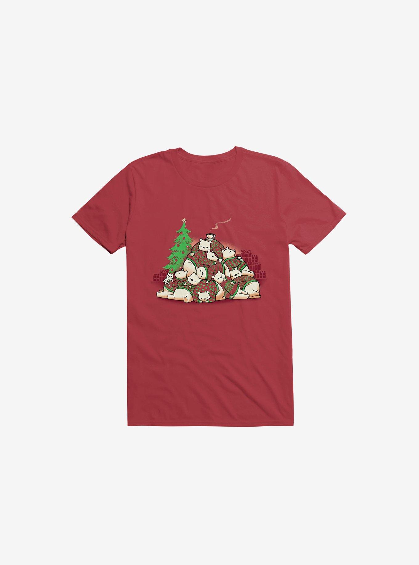 Good Night Xmas Bear Red T-Shirt