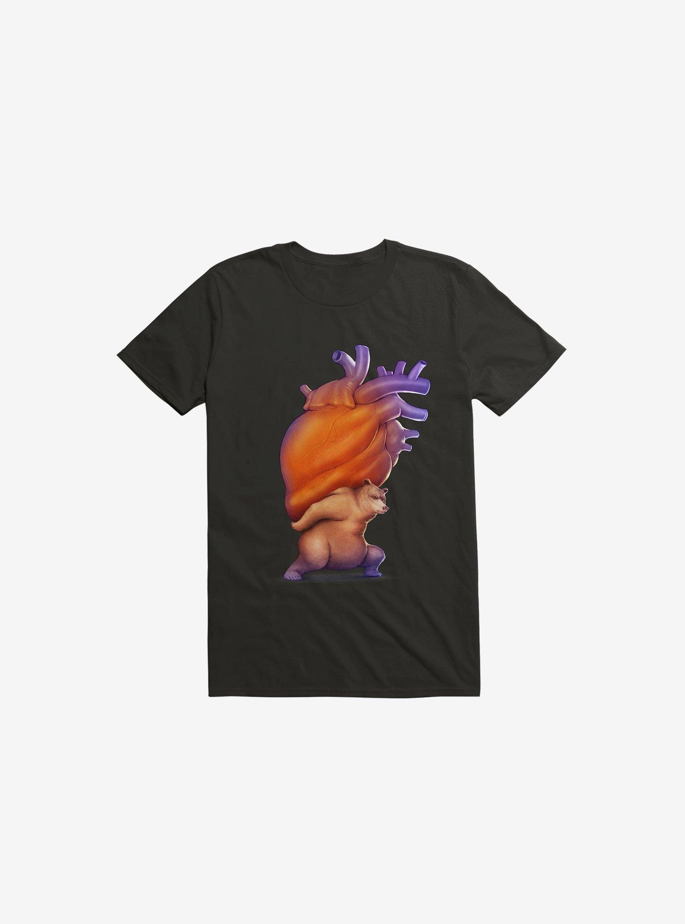 Heavy Heart Black T-Shirt, BLACK, hi-res