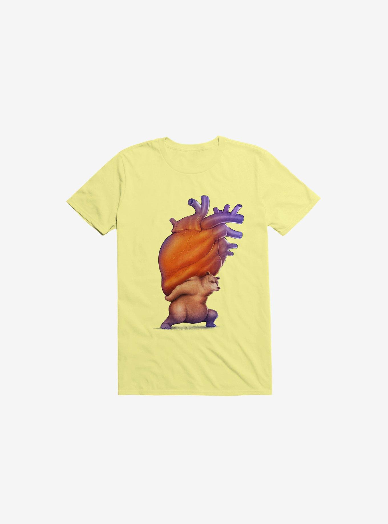 Heavy Heart Corn Silk Yellow T-Shirt, , hi-res