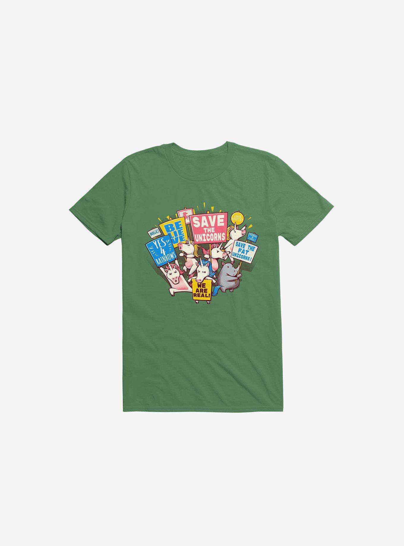 Save The Unicorns! T-Shirt, KELLY GREEN, hi-res