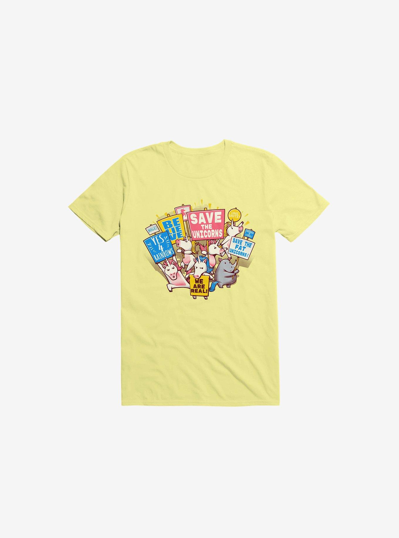 Save The Unicorns! T-Shirt, CORN SILK, hi-res