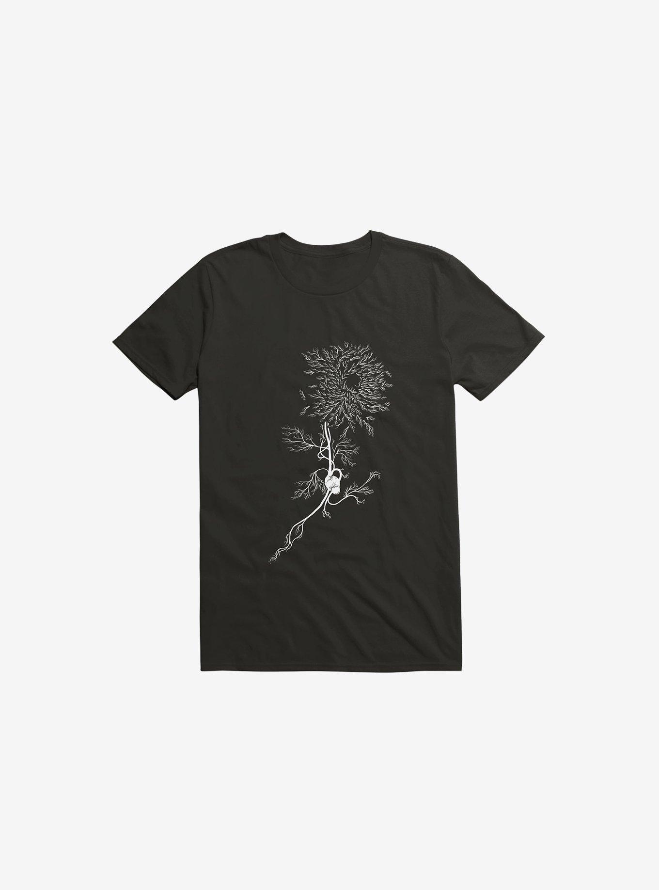 White Chrysanthemum T-Shirt, BLACK, hi-res