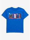 Marvel Sketch Logo Youth T-Shirt - BoxLunch Exclusive, ROYAL BLUE, hi-res