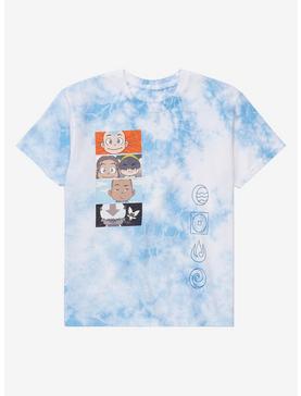 Avatar: The Last Airbender Chibi Gaang Panel Portraits Youth Tie-Dye T-Shirt - BoxLunch Exclusive, TIE DYE, hi-res