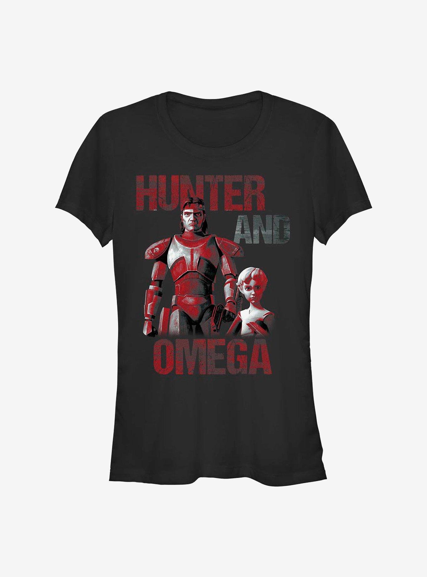 Star Wars: The Bad Batch Hunter And Omega Girls T-Shirt, BLACK, hi-res