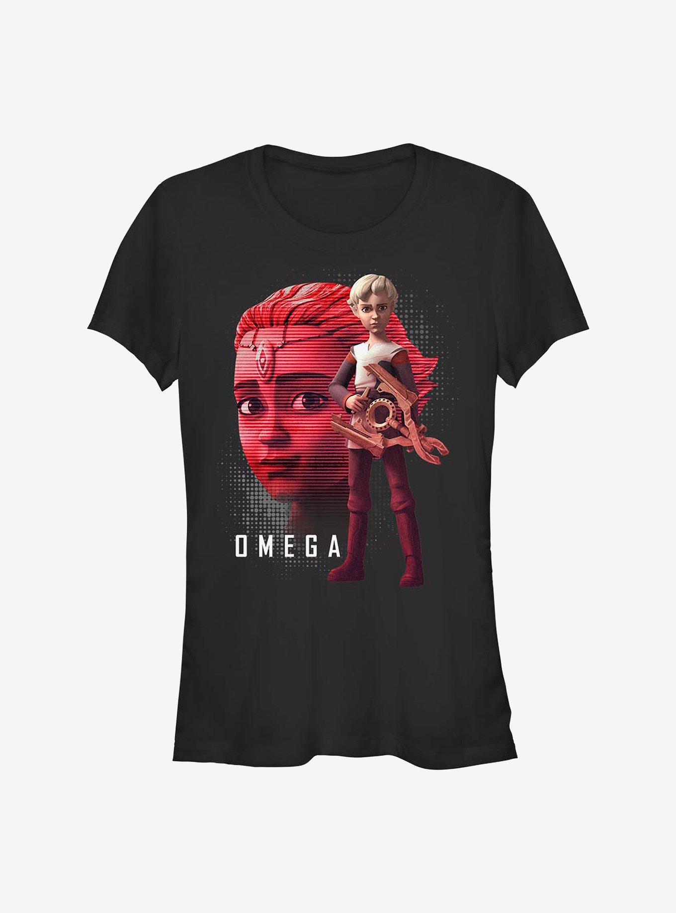 Star Wars: The Bad Batch Omega The Face Girls T-Shirt, BLACK, hi-res