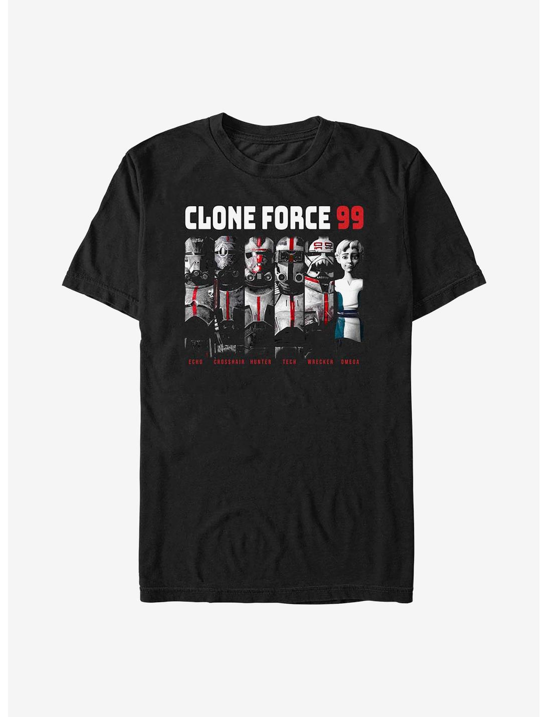 Star Wars: The Bad Batch Clone Force 99 Group T-Shirt Hot Topic Exclusive, BLACK, hi-res