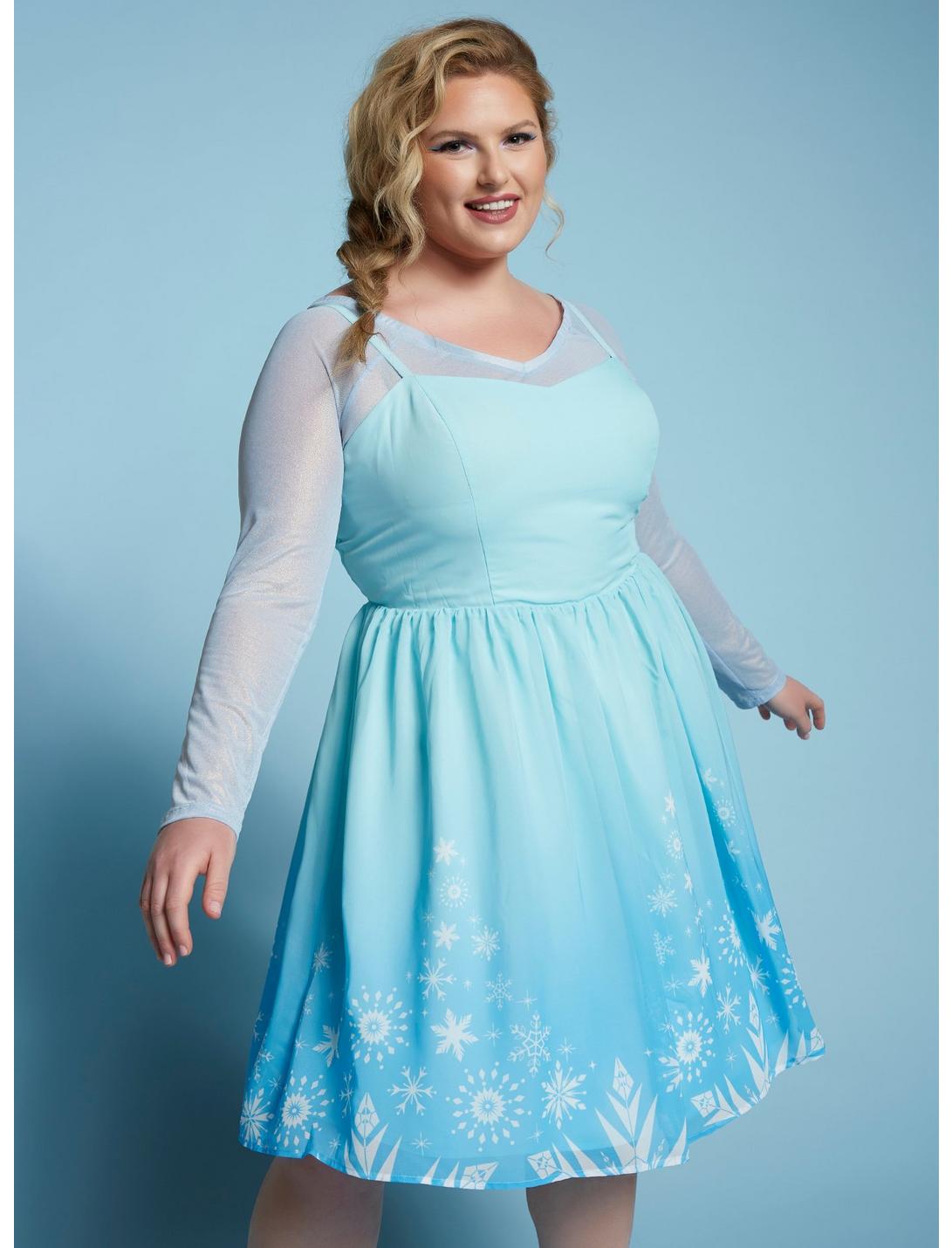Disney Frozen Elsa Dress Plus Size, BLUE, hi-res