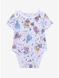 Disney Princess Doodle Art Allover Print Infant One-Piece - BoxLunch Exclusive, OFF WHITE, hi-res