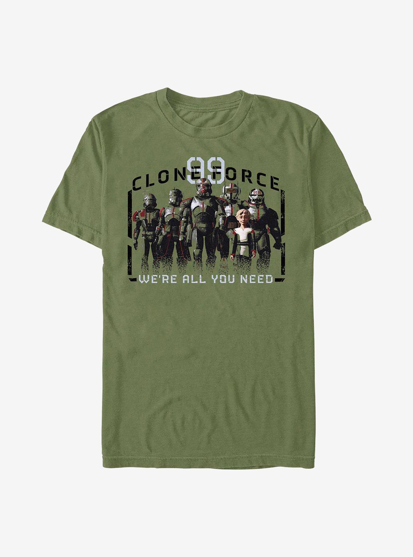 Star Wars: The Bad Batch Clone Force We're All You Need T-Shirt, MIL GRN, hi-res