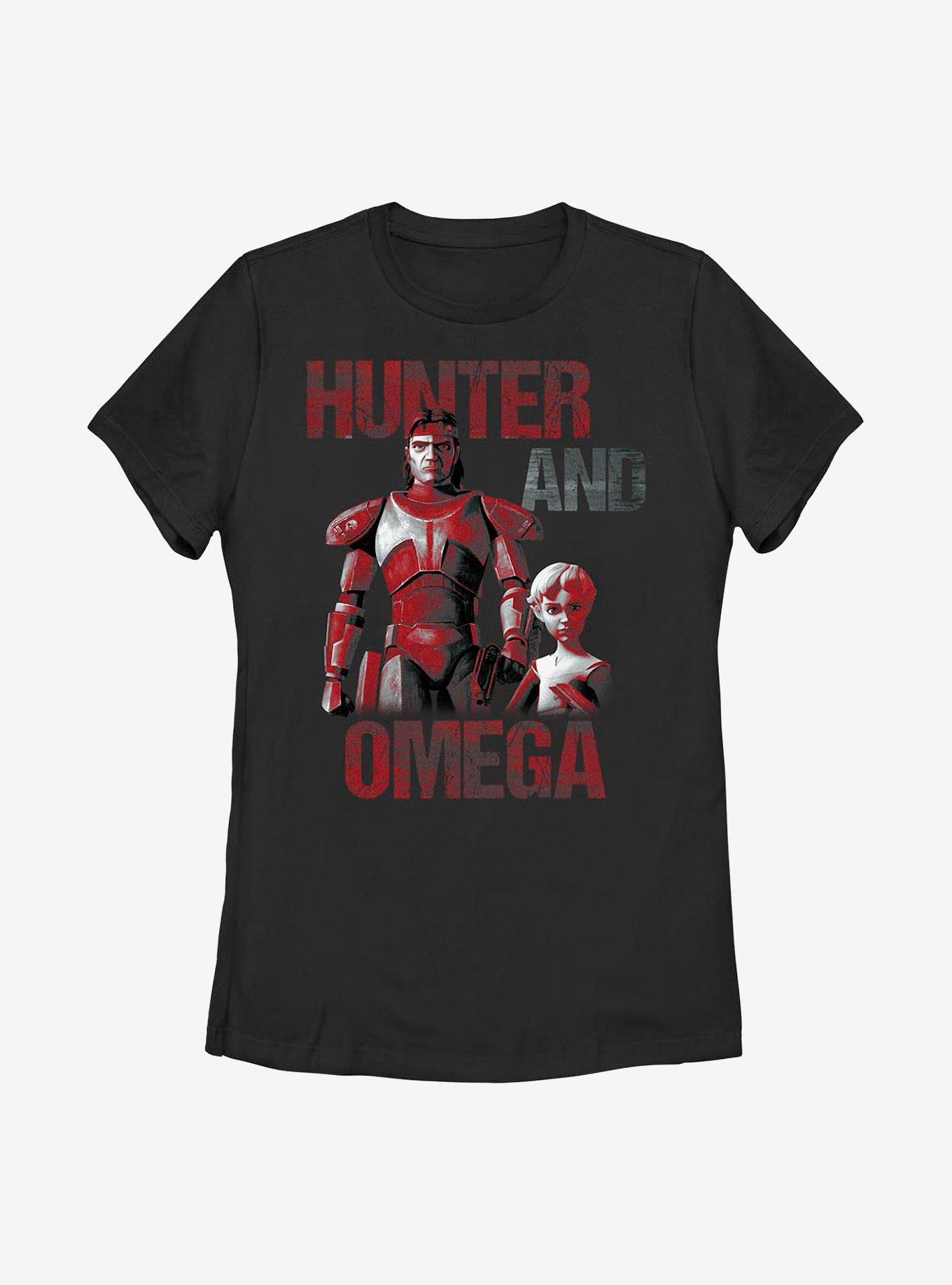 Star Wars: The Bad Batch Hunter And Omega Womens T-Shirt, BLACK, hi-res