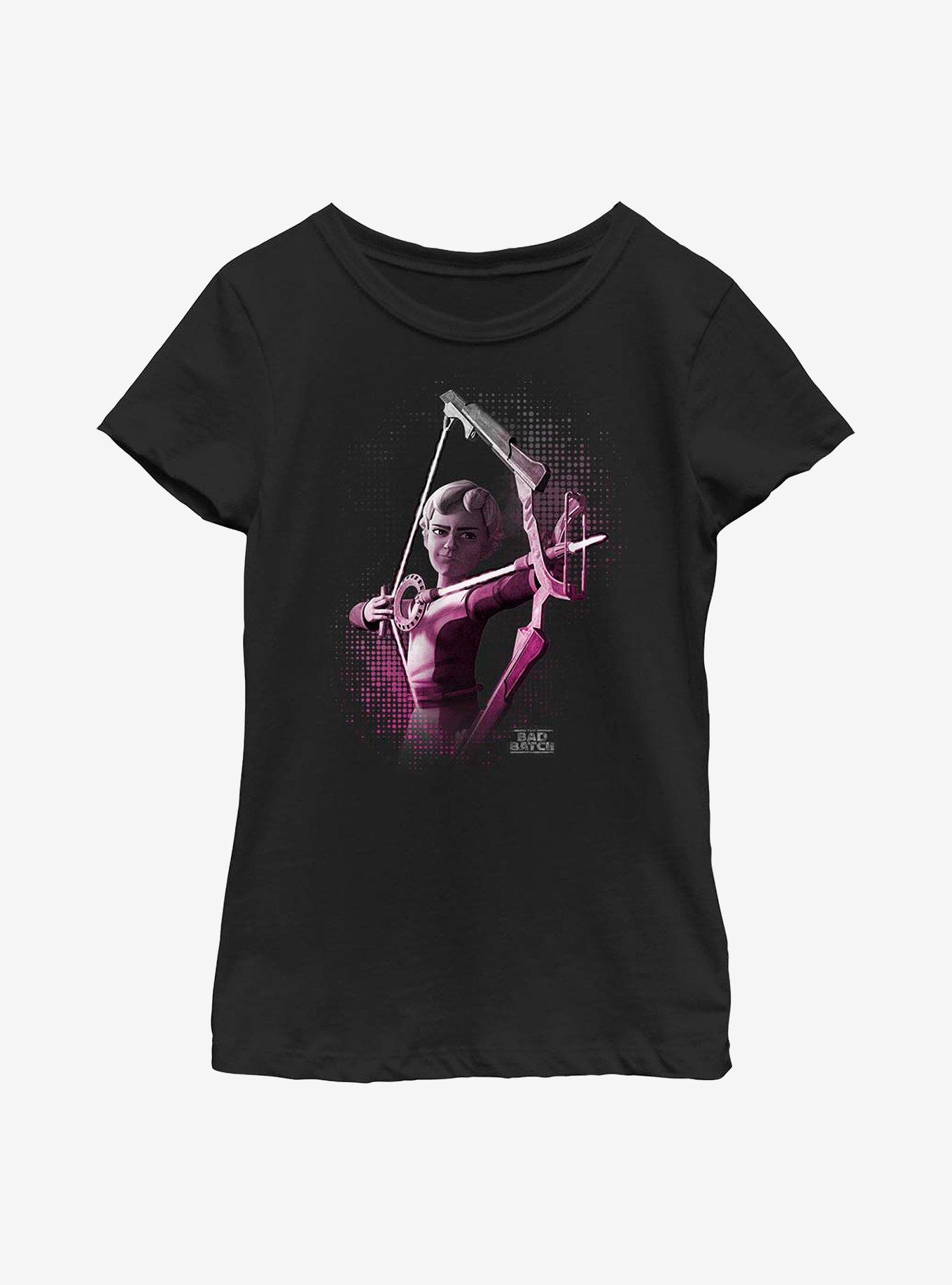 Star Wars: The Bad Batch Omega Bow Youth Girls T-Shirt, BLACK, hi-res