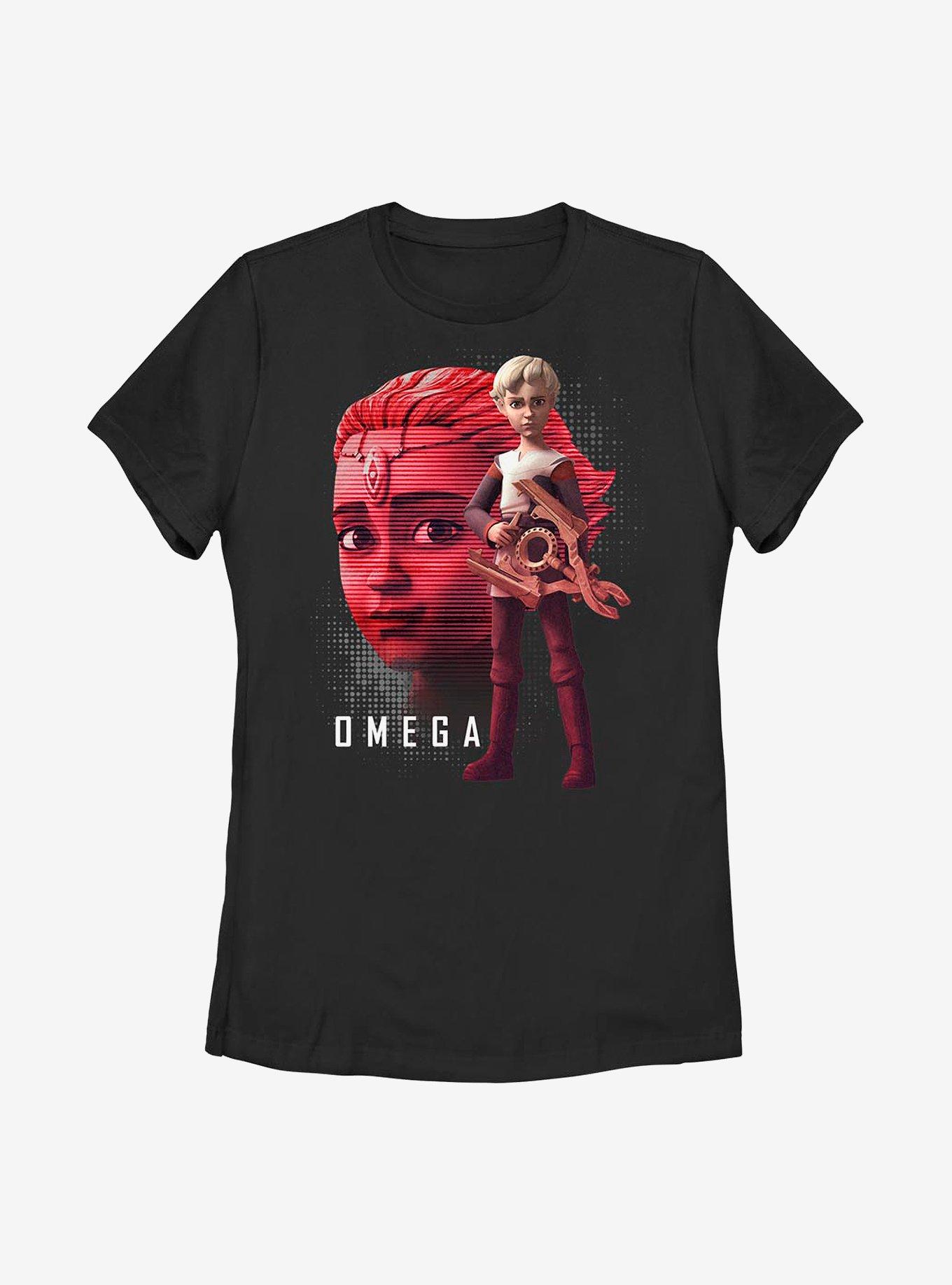 Star Wars: The Bad Batch Omega Face Womens T-Shirt, BLACK, hi-res
