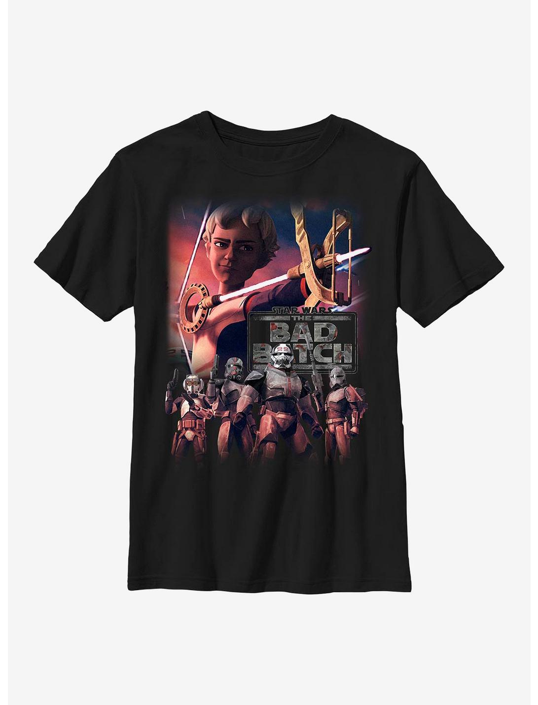 Star Wars: The Bad Batch Omega Poster Youth T-Shirt, BLACK, hi-res