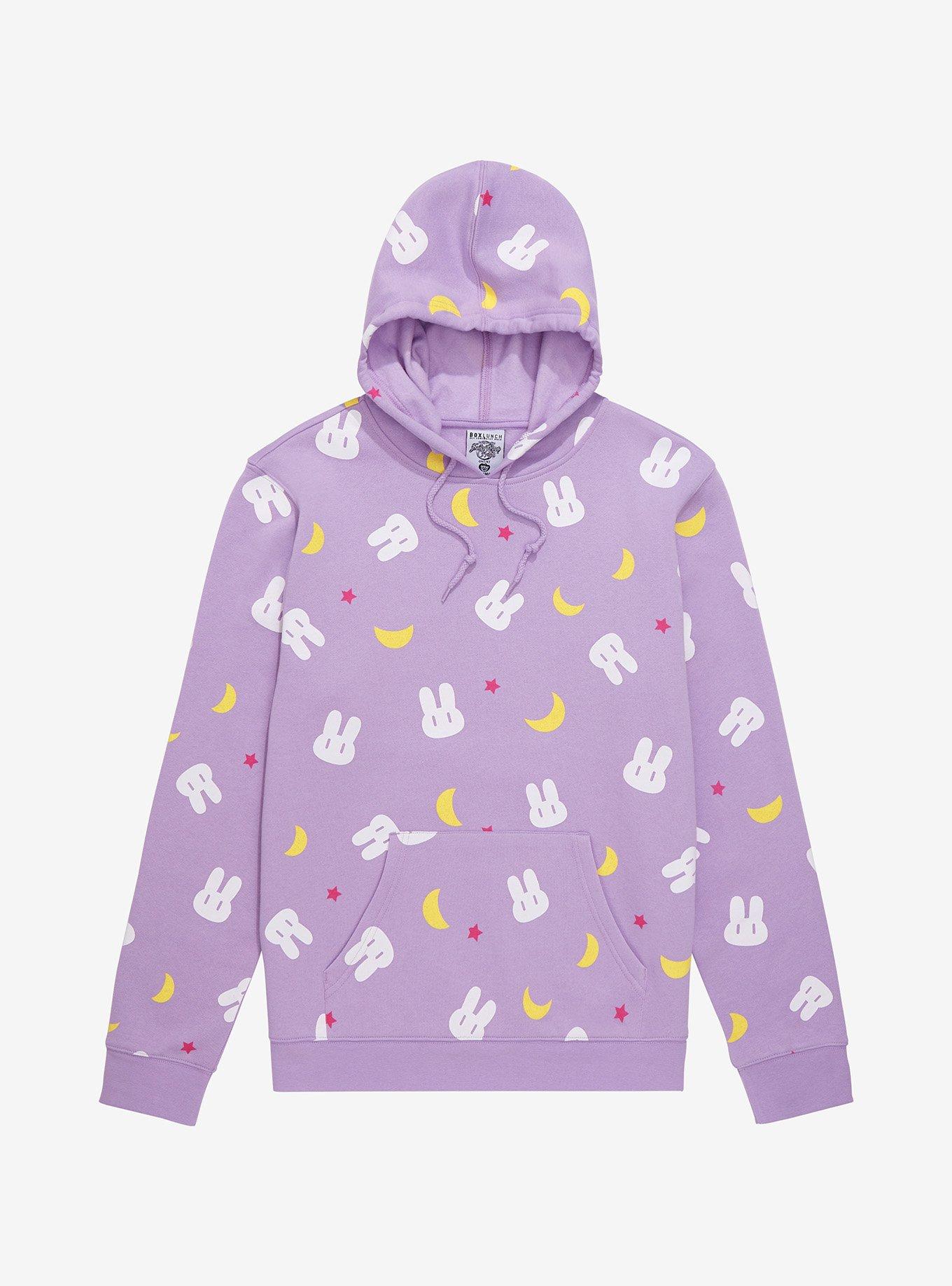 Sailor Moon Crescent Moons Bunnies Allover Print Hoodie BoxLunch Exclusive BoxLunch