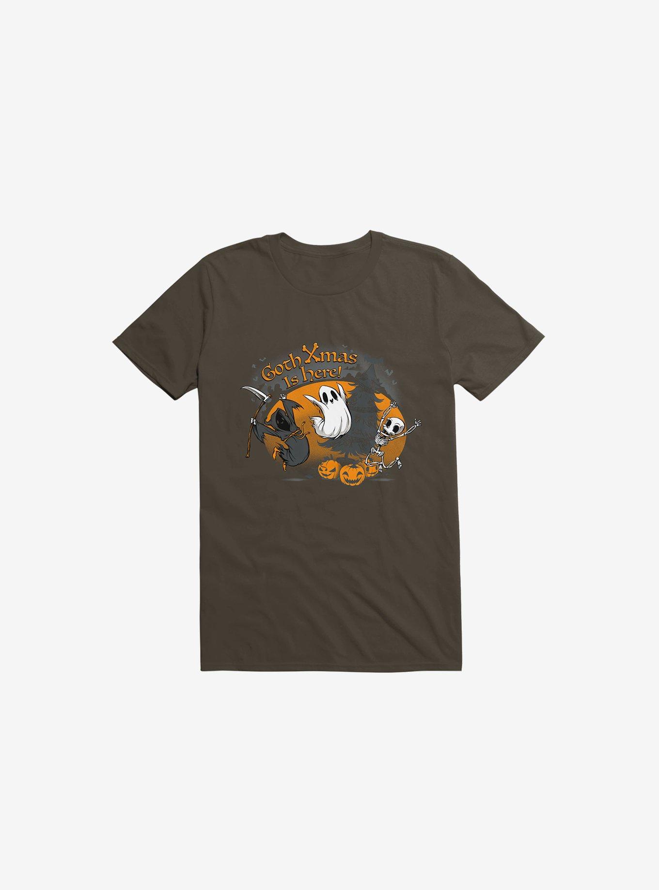 THRDLESS Goth Xmas Is Here Brown T-Shirt