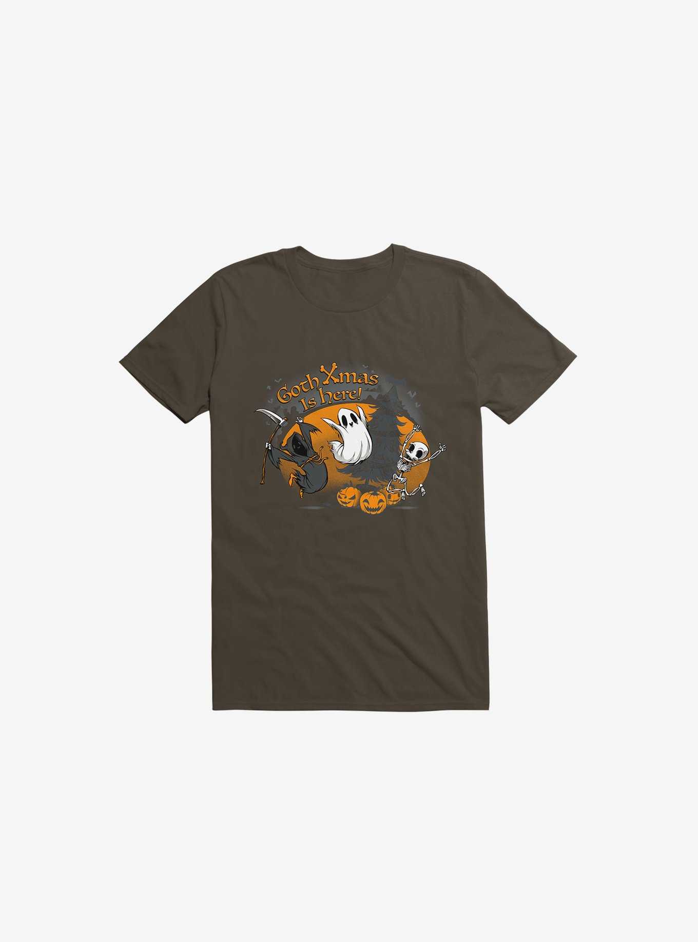 Goth Xmas Is Here Brown T-Shirt, , hi-res