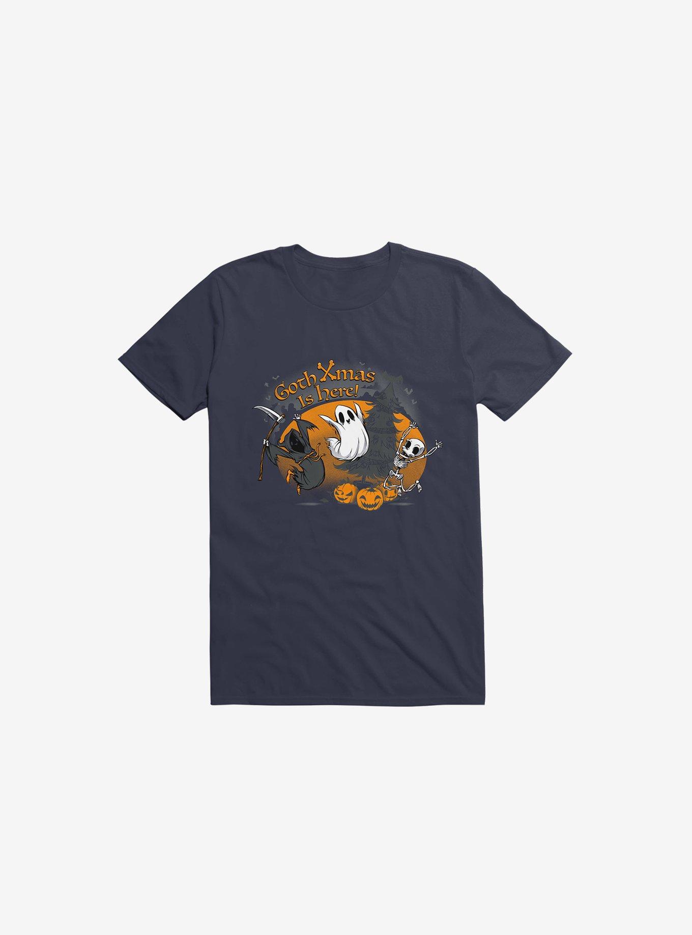 Goth Xmas Is Here Navy Blue T-Shirt, , hi-res