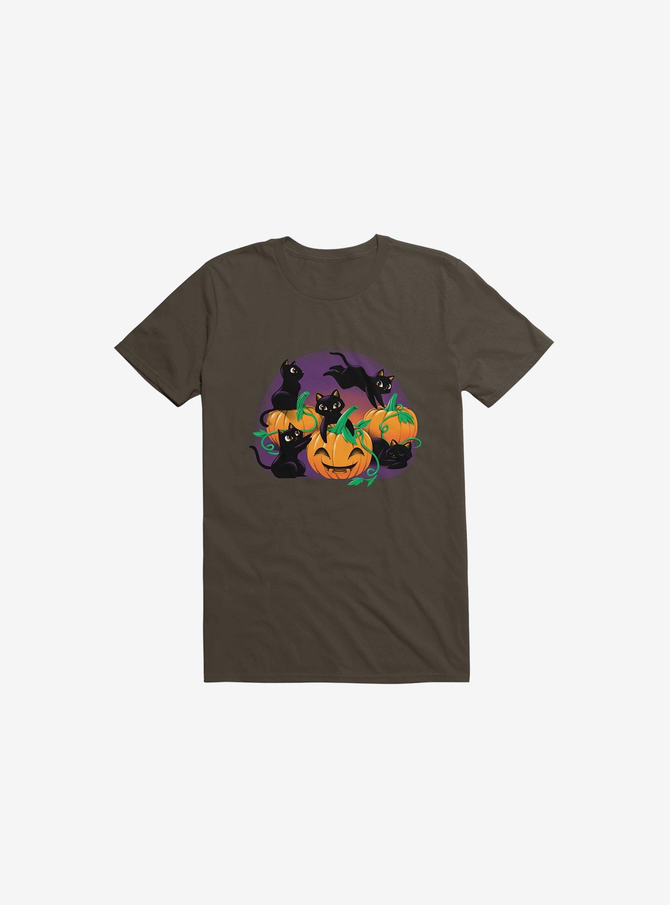Hello Cat Halloween Brown T-Shirt, , hi-res