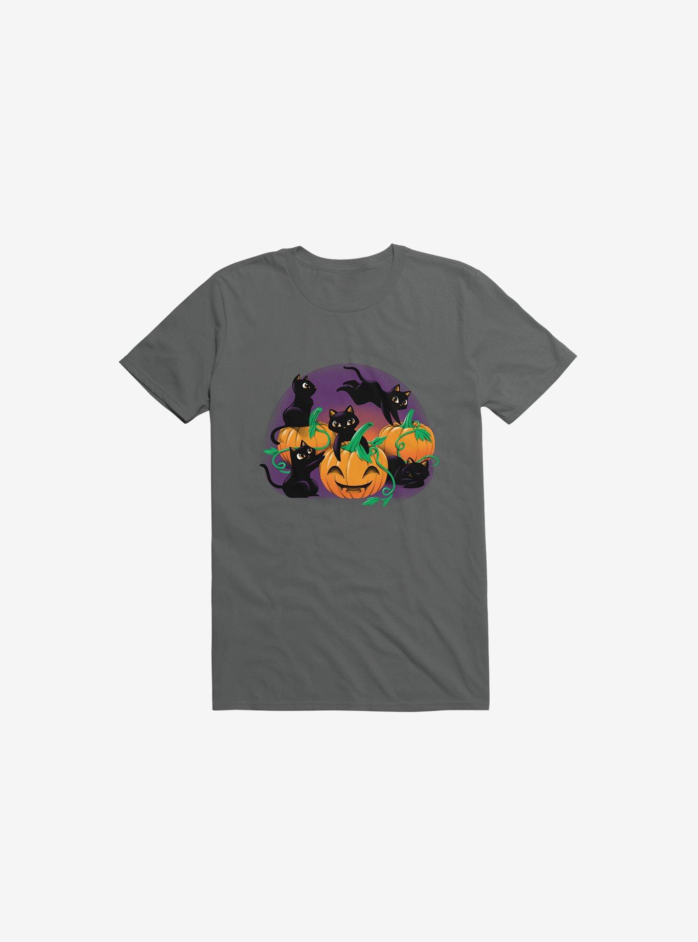 Hello Cat Halloween Charcoal Grey T-Shirt, , hi-res