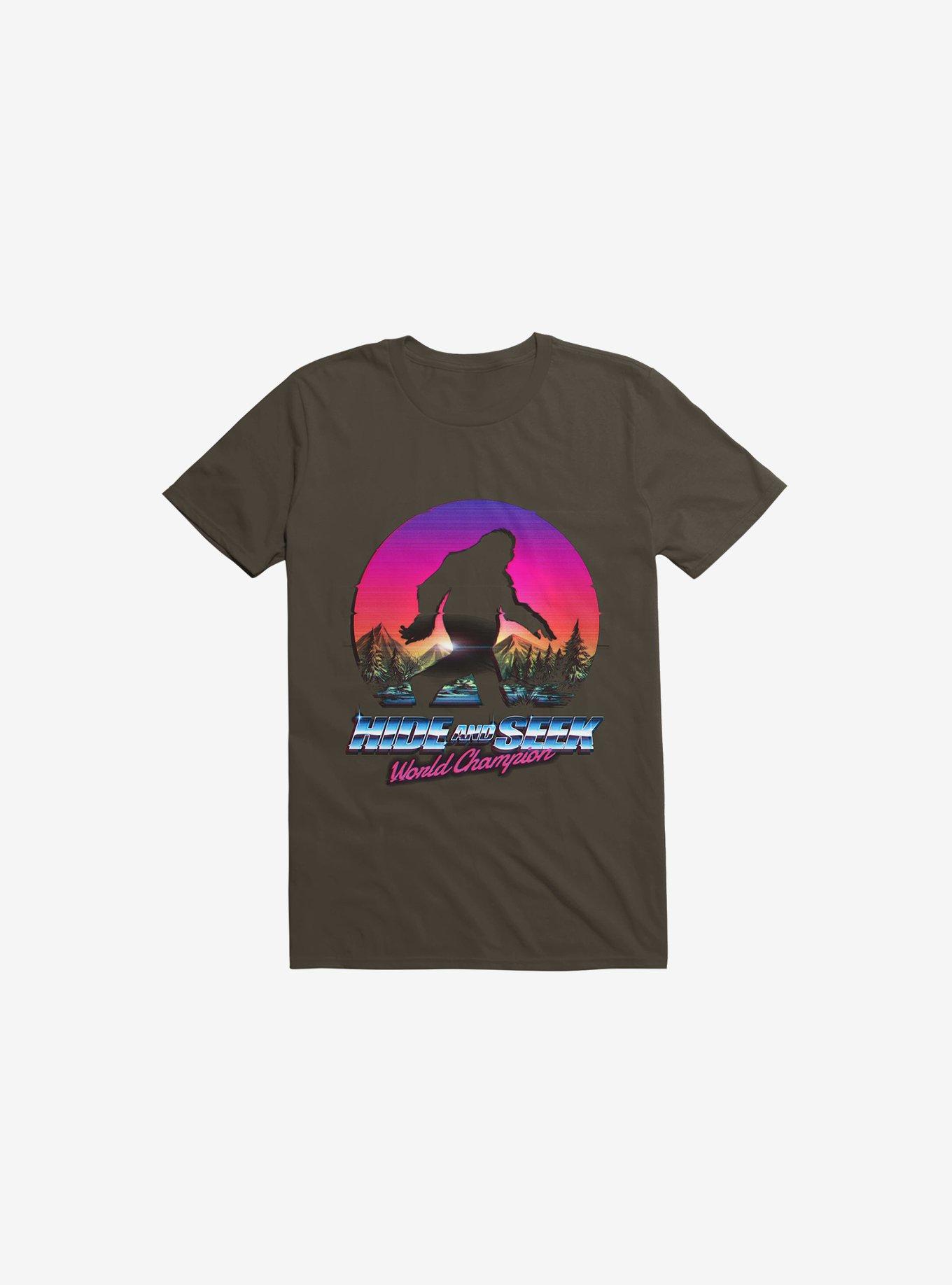 Hide And Seek World Champion: Bigfoot Is Real Brown T-Shirt, , hi-res